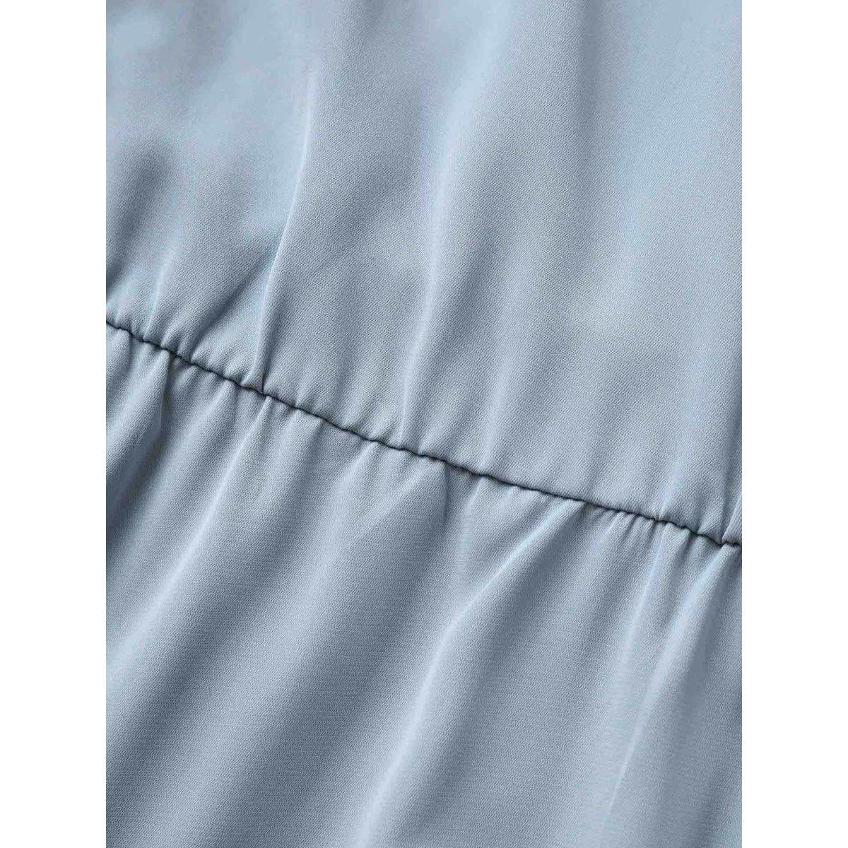 Plus Size Stone Round Neck Chiffon Patchwork Cut Out Blouse Women Work From Home Short sleeve Round Neck Work Blouses BloomChic 18-20/2X Product Image