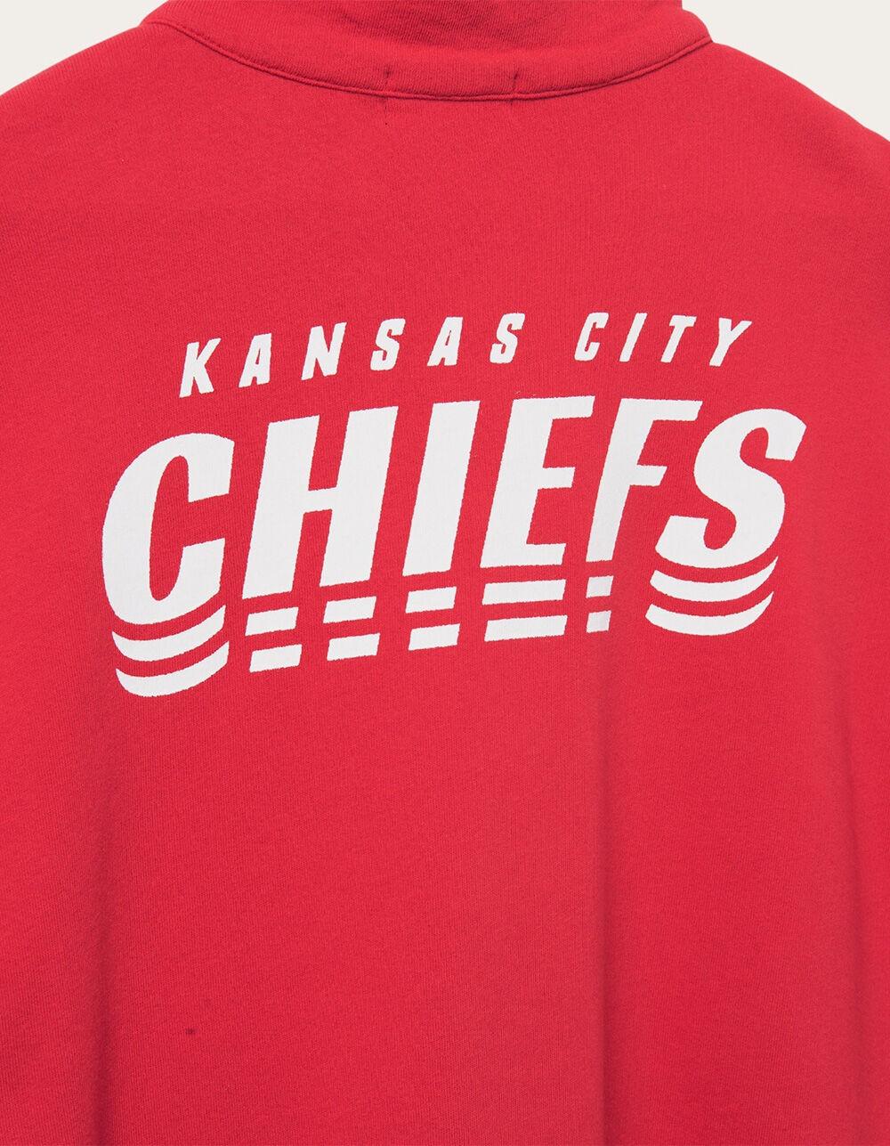 JUNK FOOD Kansas City Chiefs Mock 1/4 Button Up Sweatshirt - RED Product Image