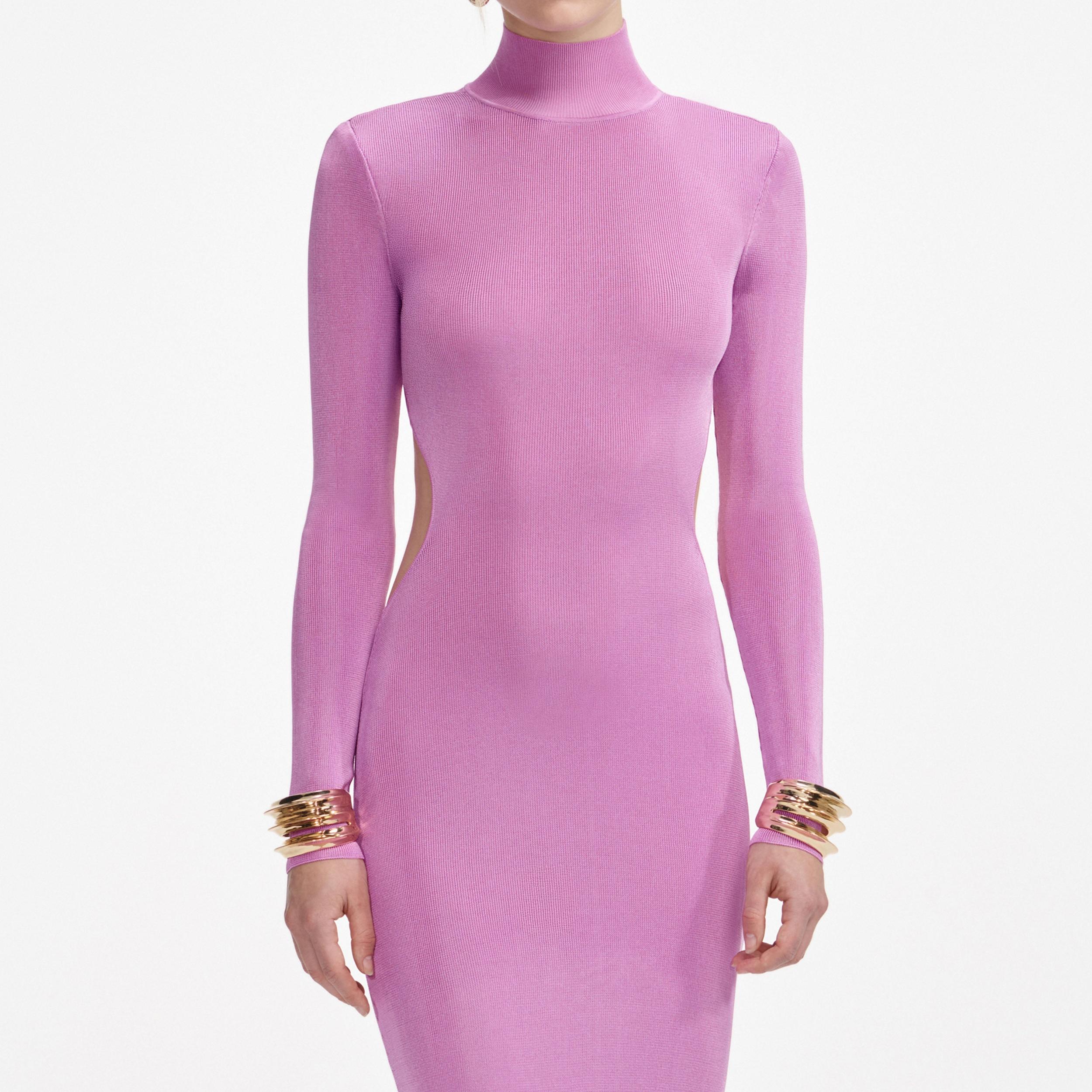 Pink Viscose Knit Maxi Dress Product Image