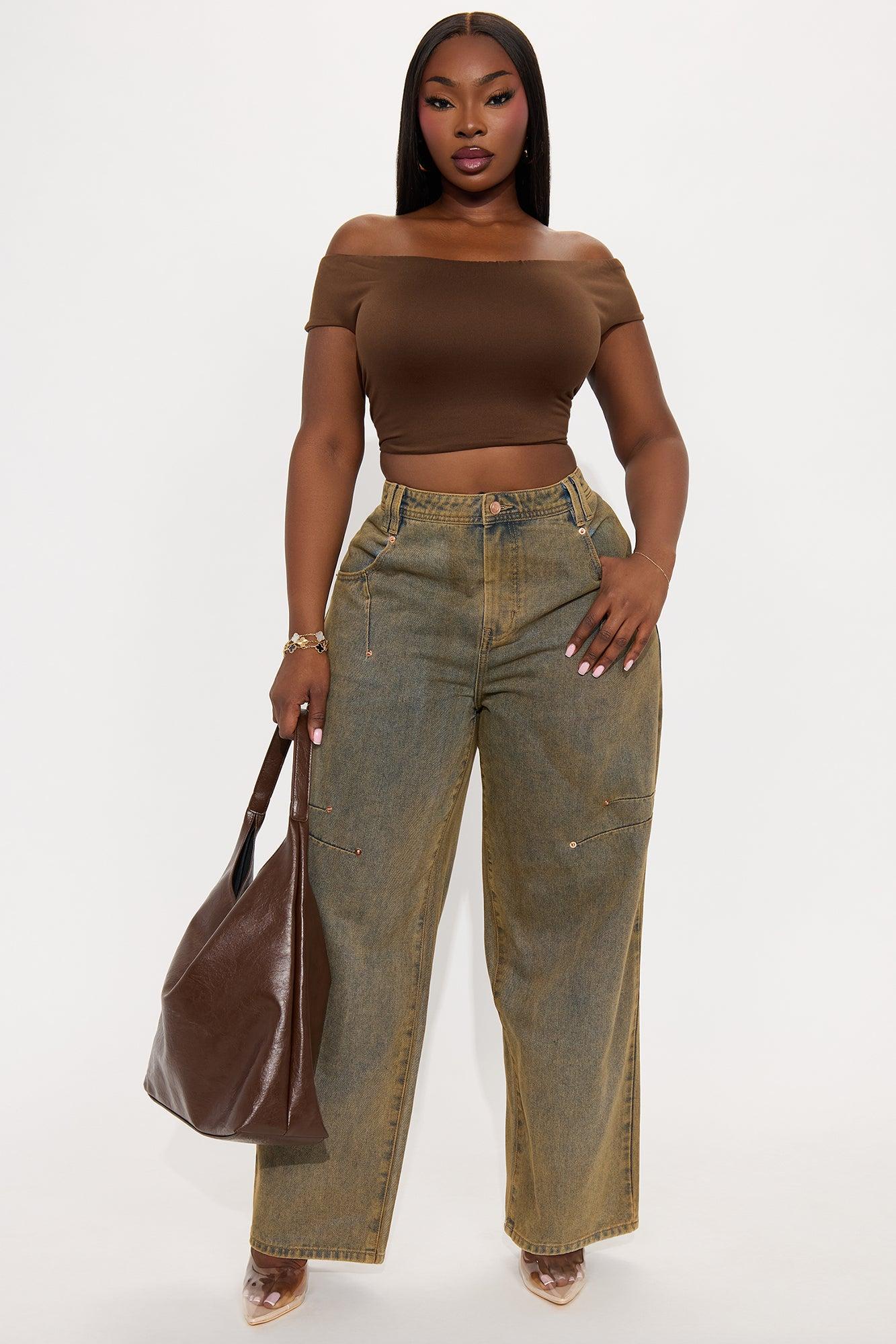 Spill The Tea Washed Straight Leg Jeans - Vintage Wash Female Product Image