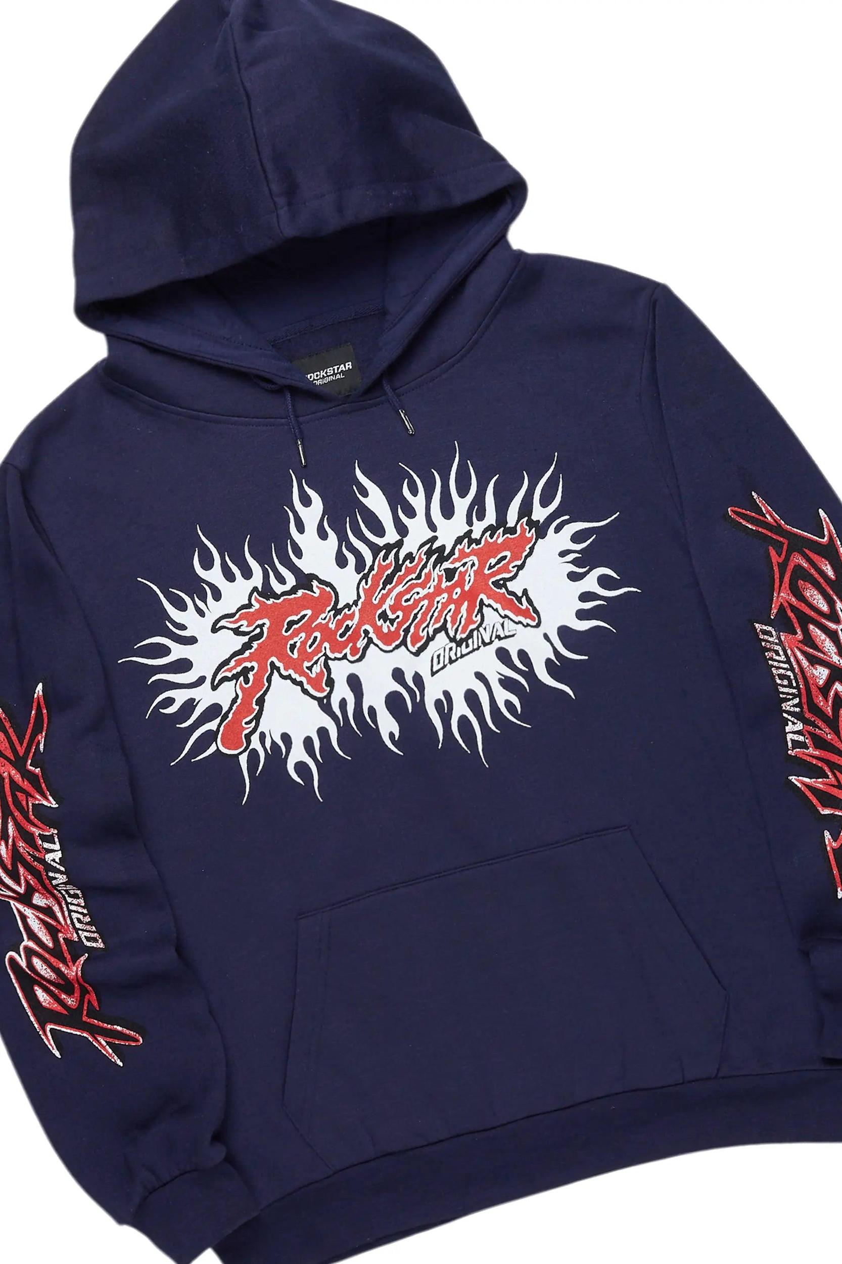 Tidus Navy Hoodie Baggy Fit Pant Track Set Male Product Image