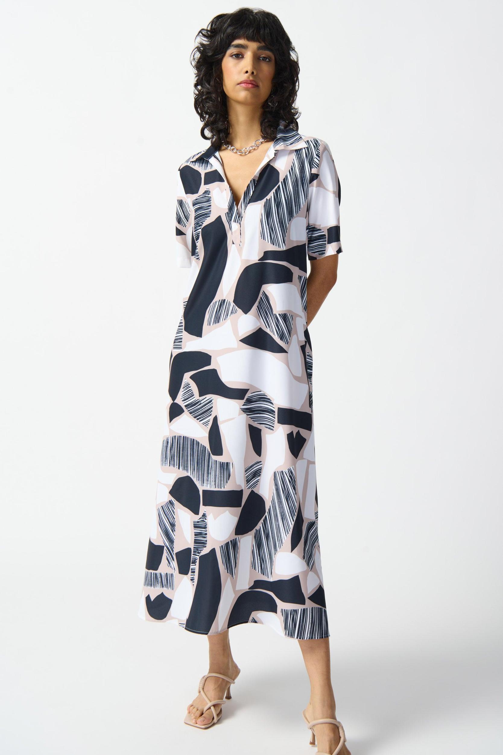 Woven Abstract Print Trapeze Dress Product Image