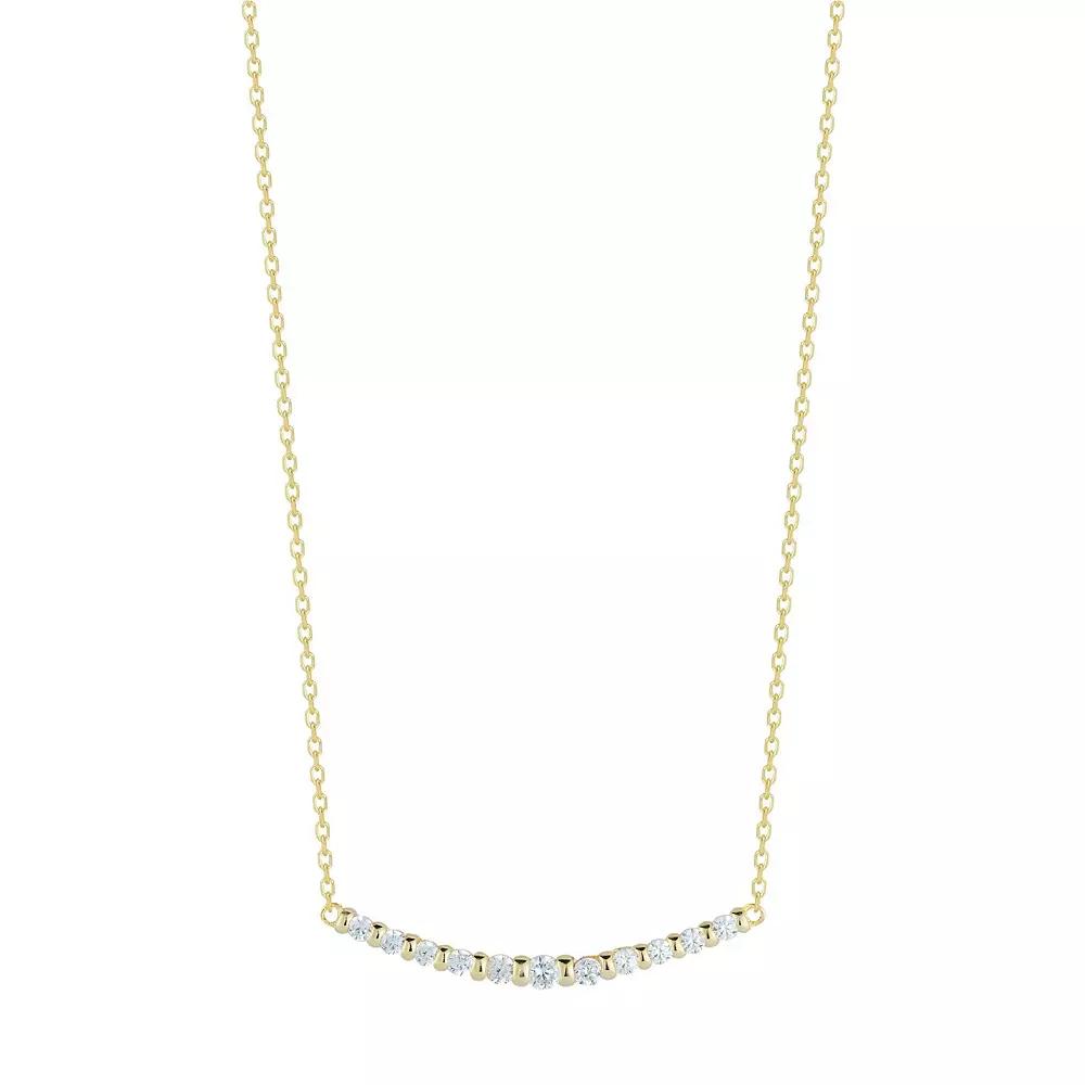 Sunkissed Sterling Cubic Zirconia Bar Necklace, Women's, Gold Tone Product Image
