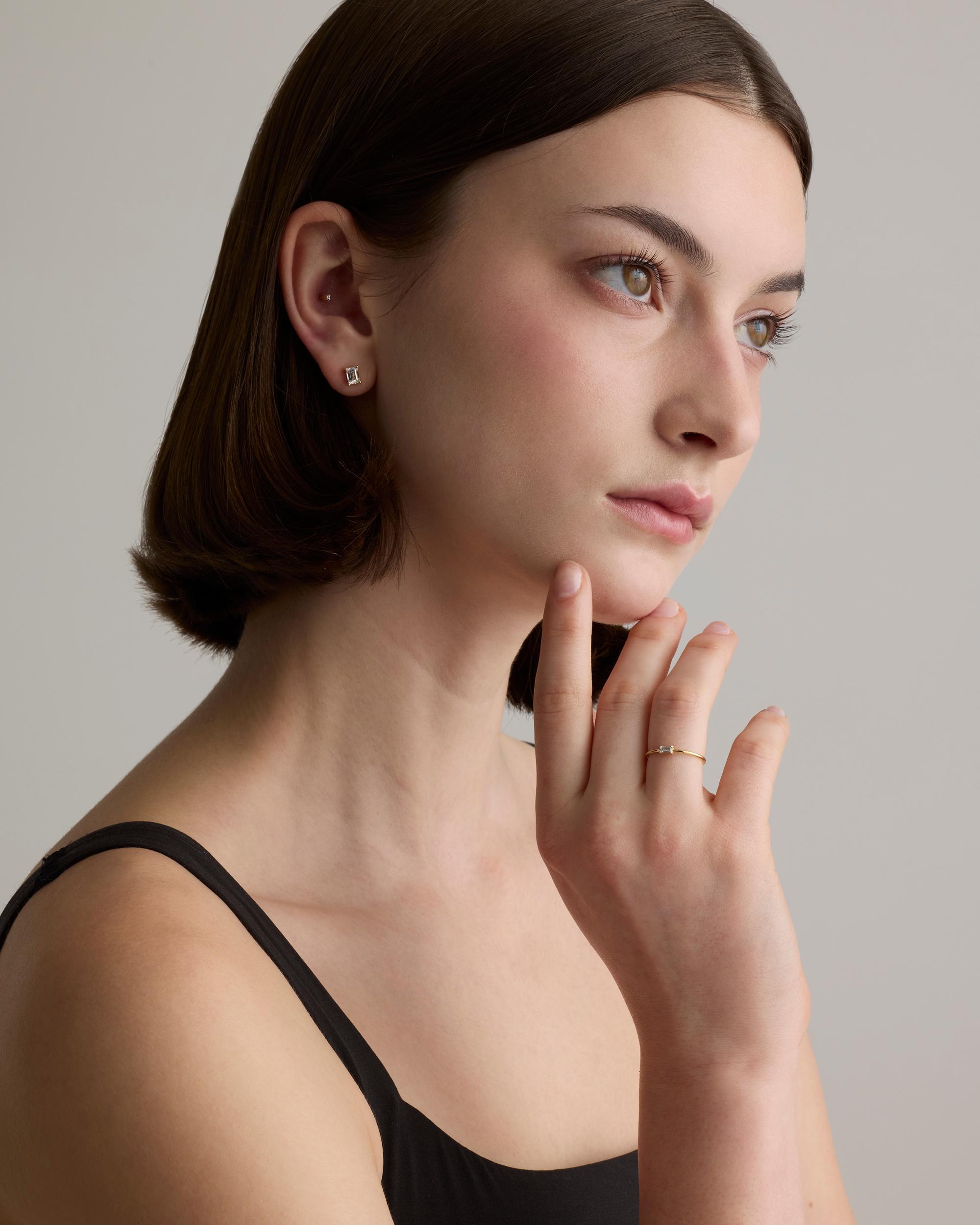 Quince | Women's 14K Gold East West Diamond Baguette Ring Product Image