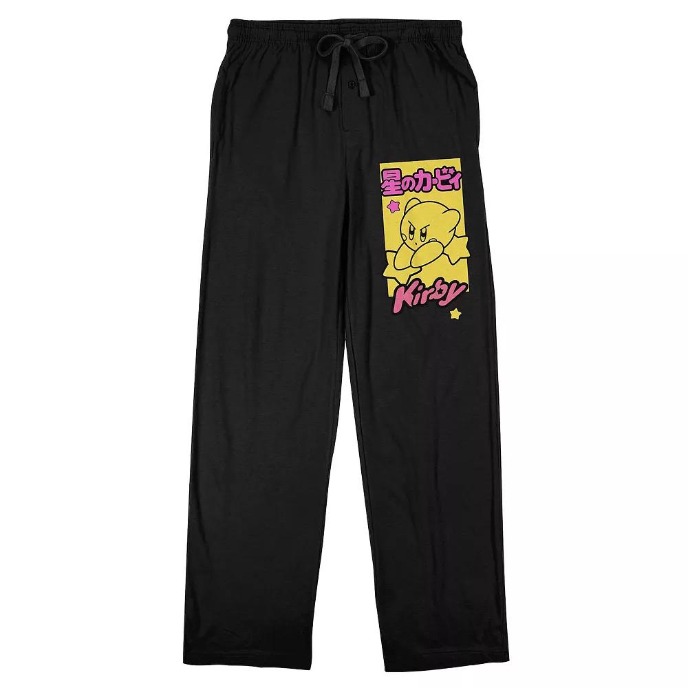 Men's Kirby Star Sleep Pants, Size: Small, Black Product Image