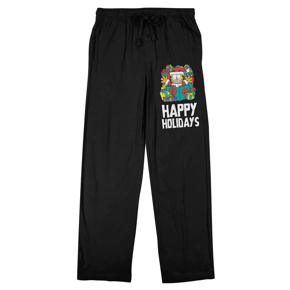Men's Garfield Happy Holidays Pajama Pants, Size: XL, Black Product Image