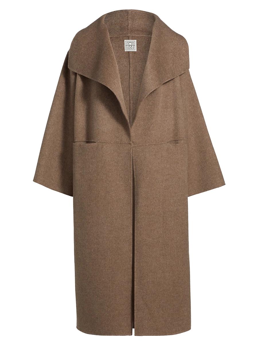 Womens Open-Front Wool Coat Product Image