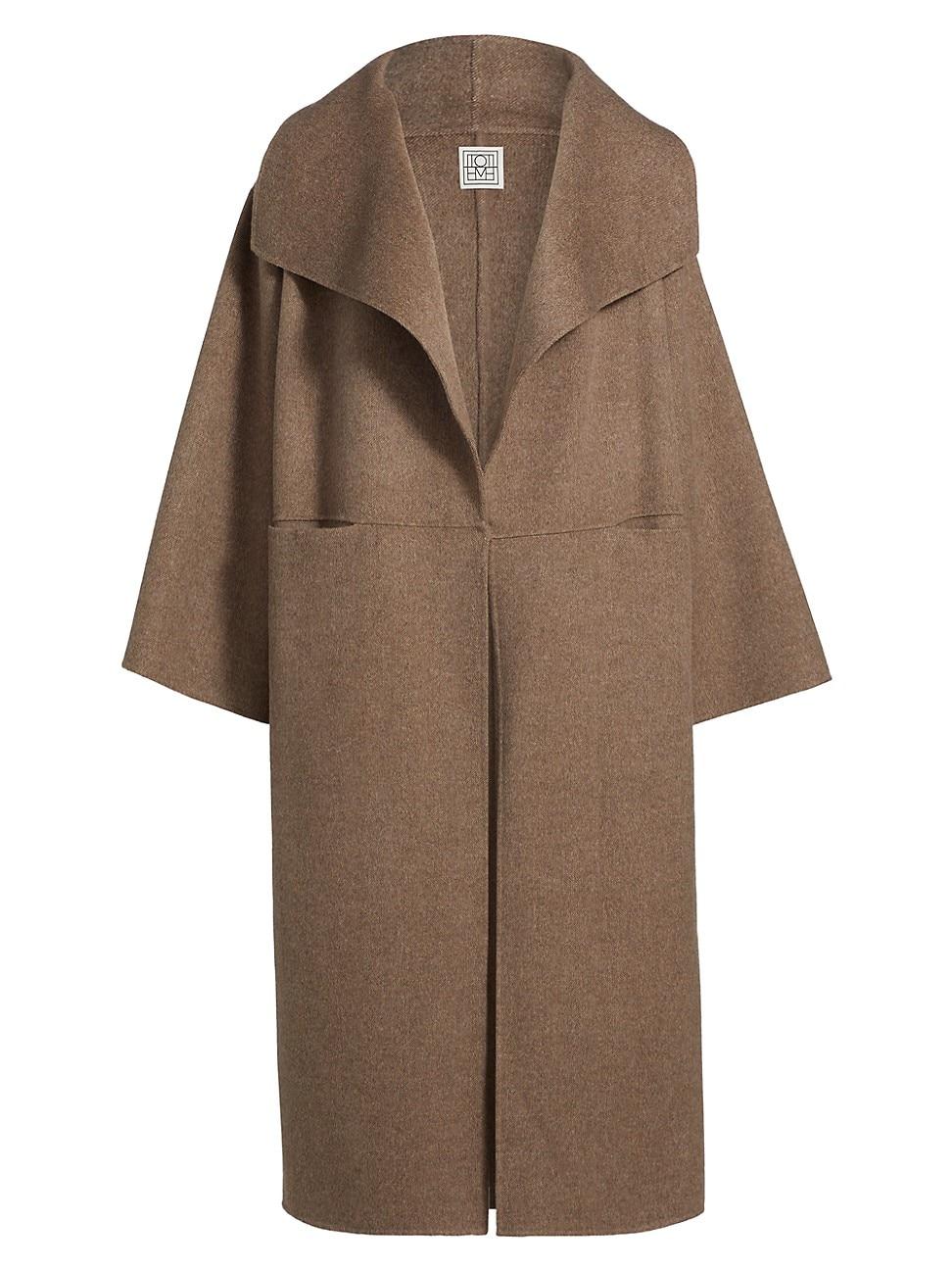 Womens Open-Front Wool Coat Product Image