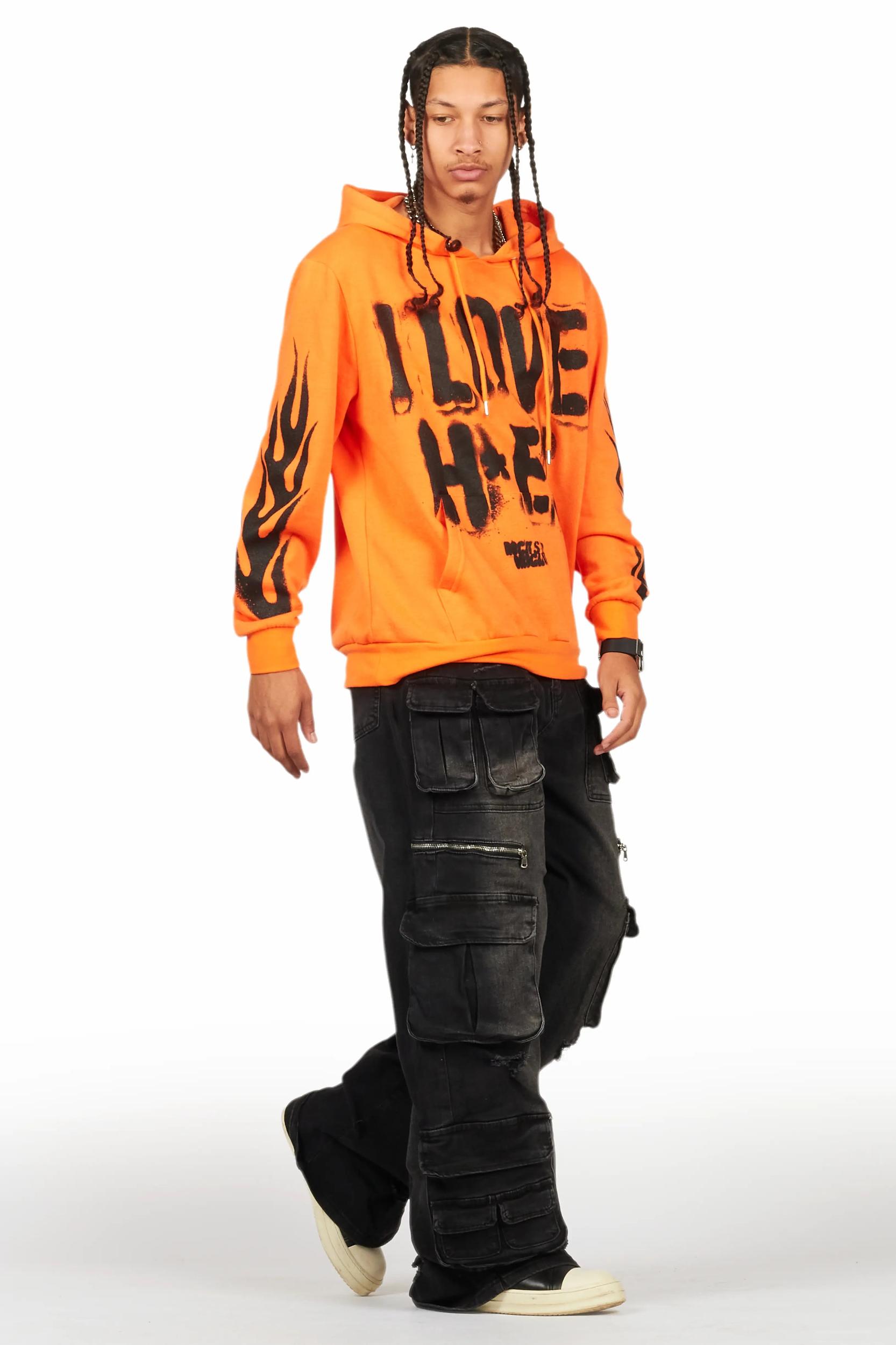 Banyan Orange Graphic Hoodie Male Product Image