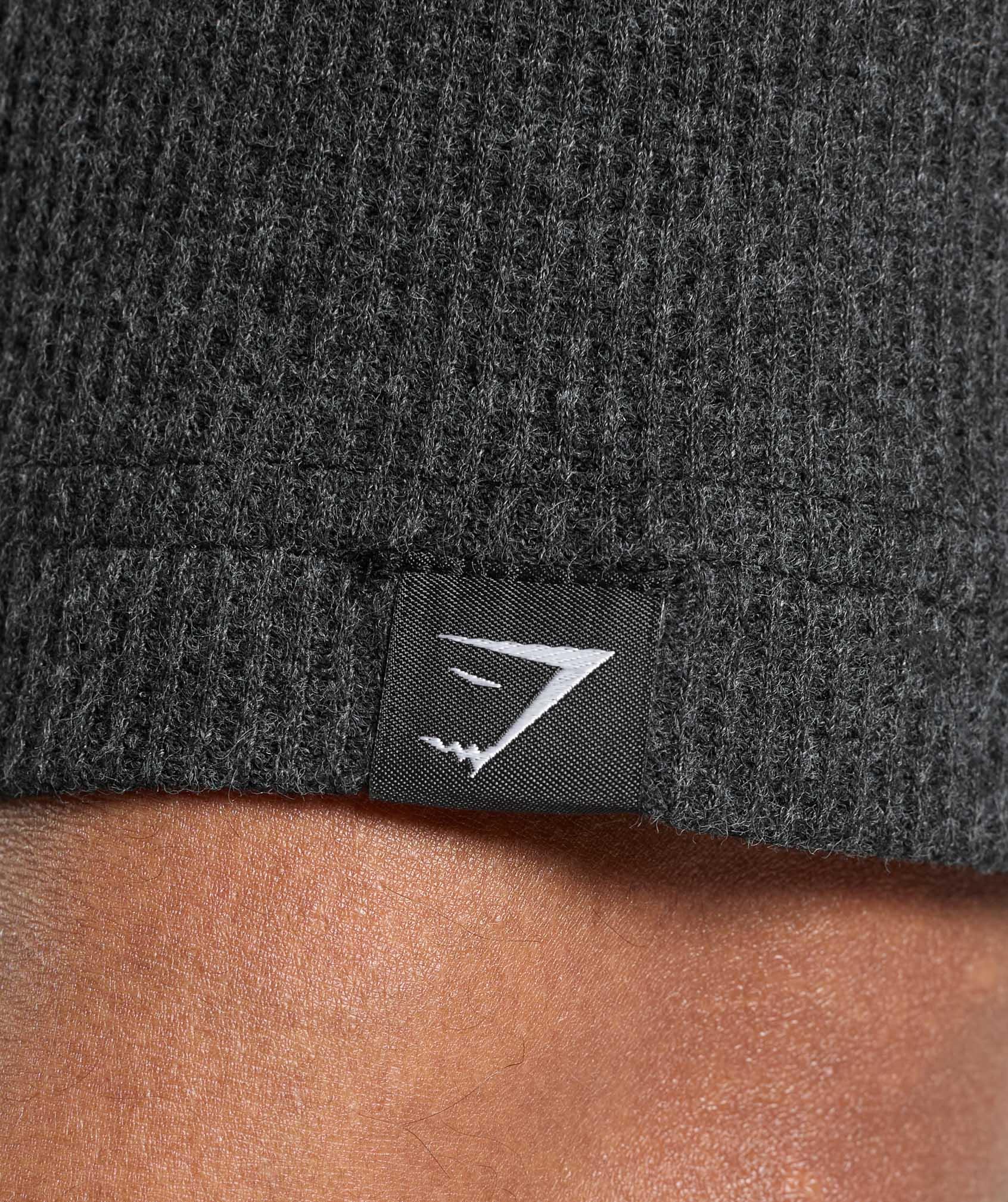 Gymshark Waffle Oversized T-Shirt - Black Male Product Image