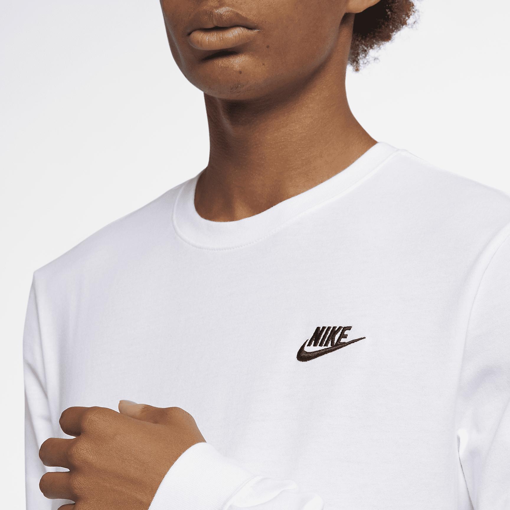 Mens Nike Sportswear Club Long-Sleeve T-Shirt | AR5193-100 Product Image
