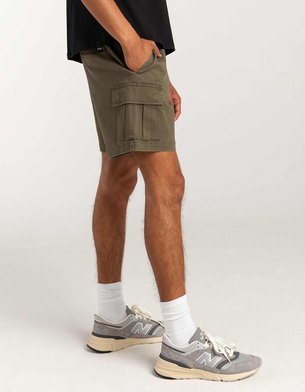 RSQ Mens Cargo Twill Pull On Shorts - DK GREEN Product Image