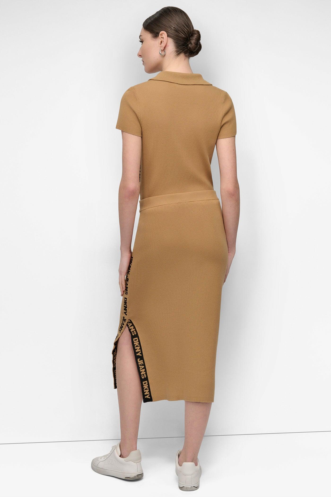 LOGO RIB-KNIT MIDI SKIRT Product Image