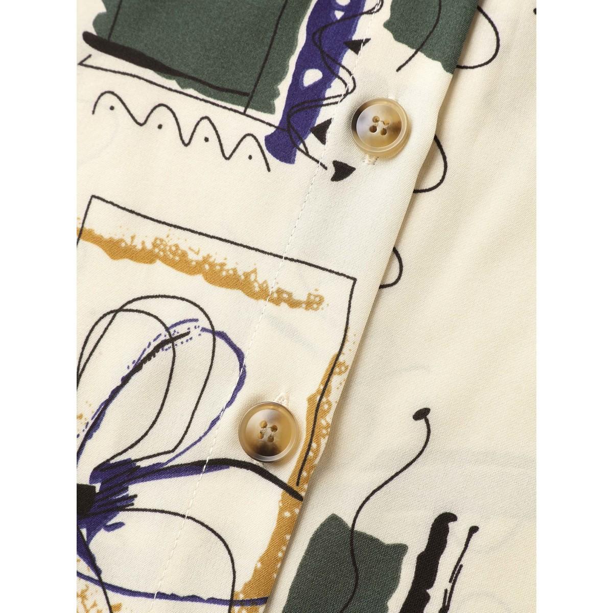 Plus Size Ivory Floral Notes Collared Blouse Women Short sleeve Shirt collar Everyday-Casual Blouses BloomChic 26/4X Product Image