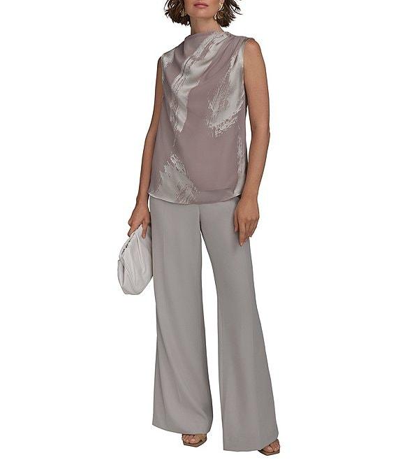 Donna Karan Burnout Gathered Shoulder Sleeveless top Product Image