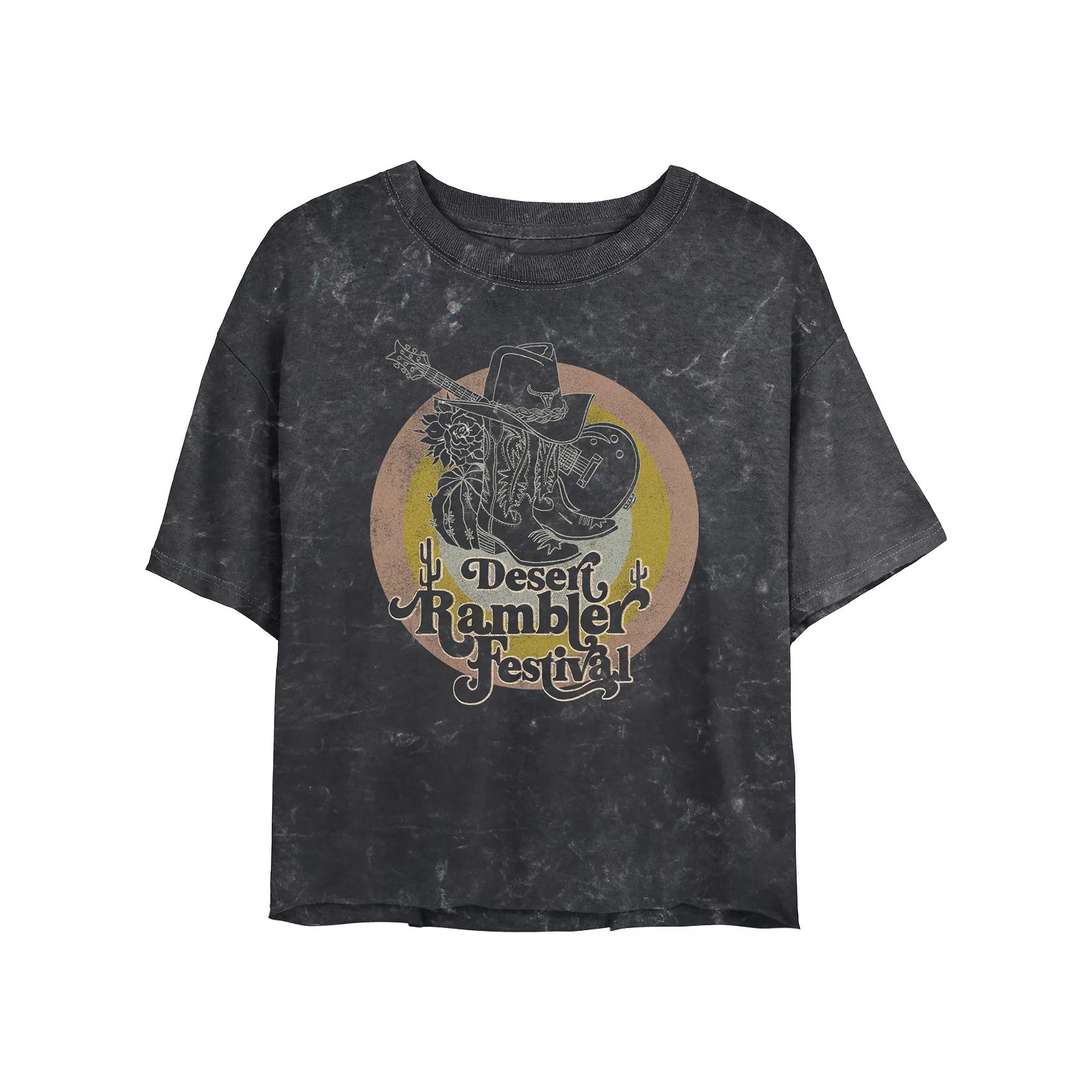 Juniors' Out Of This World Tour Poster Cropped Graphic Tee, Women's, Size: XXL, Black Product Image