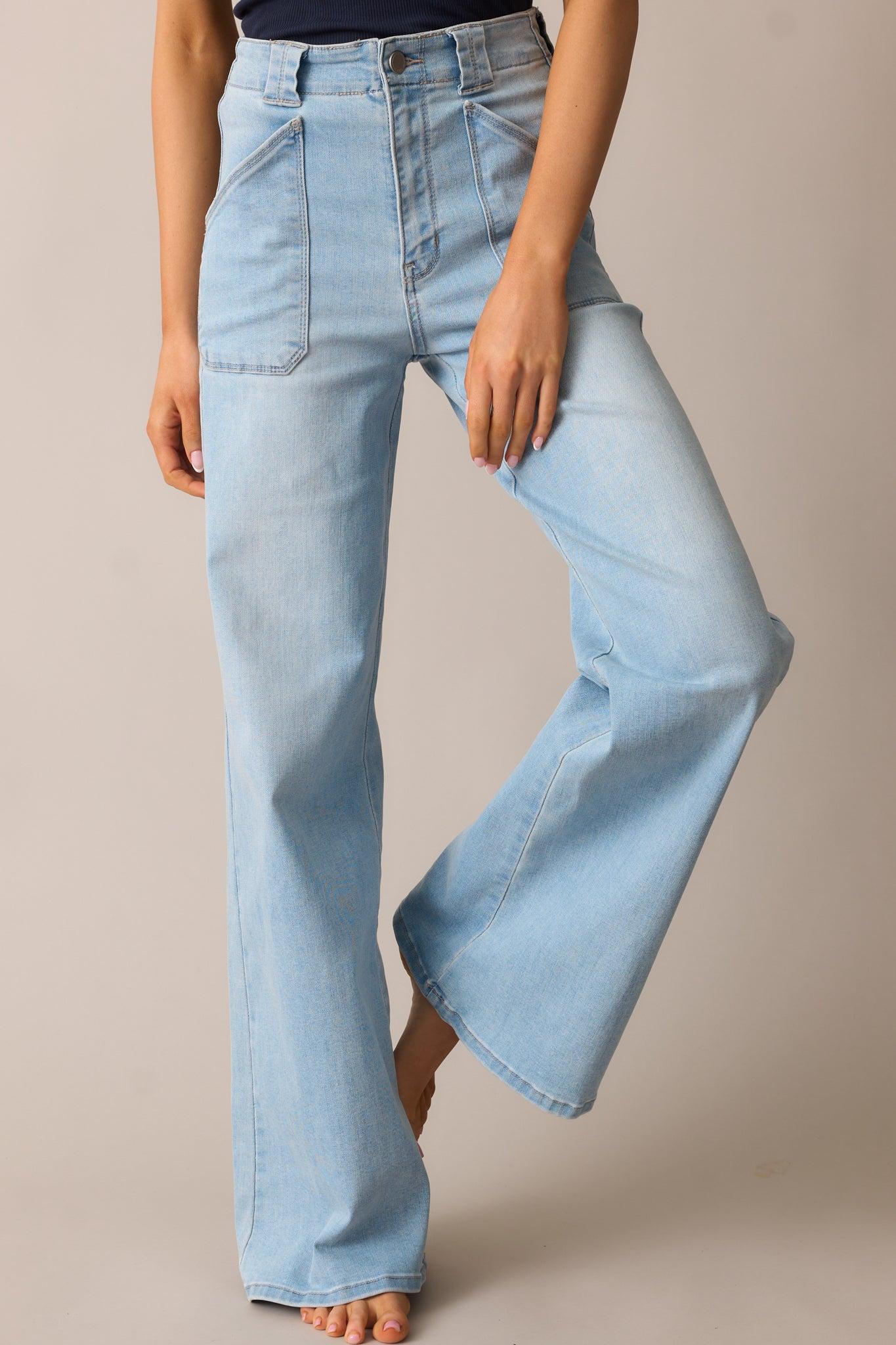 Hazy Days Light Wash Wide Leg Jeans Product Image