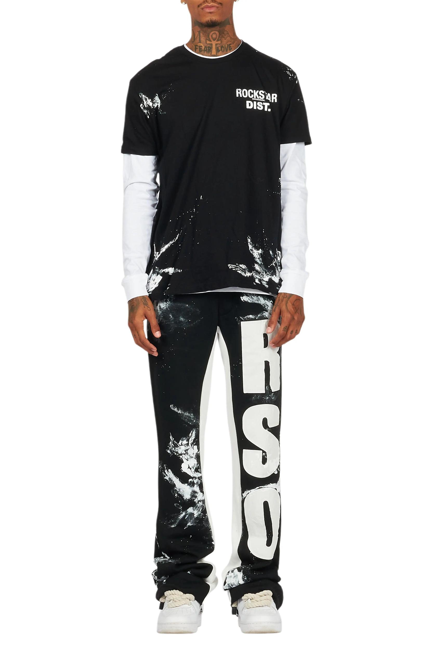 Allard Black/White Double Layer T-Shirt/Baggy Pant Set Male Product Image