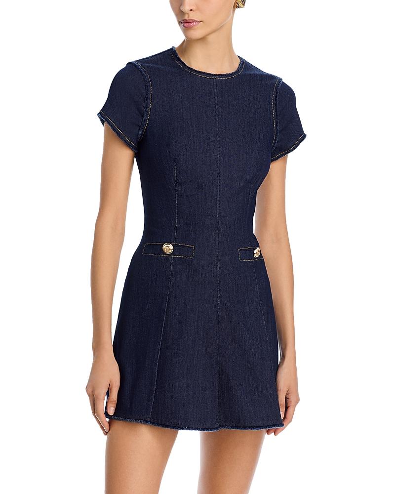 CINQ À SEPT Nova Short-sleeve Denim Mini Dress In Indigo Product Image