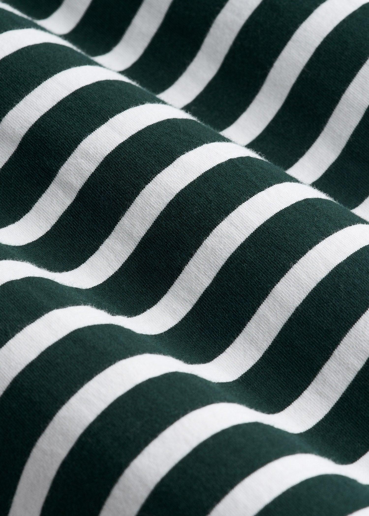 Long Sleeve Striped Tee for Tall Men in Emerald and White Stripe Male Product Image