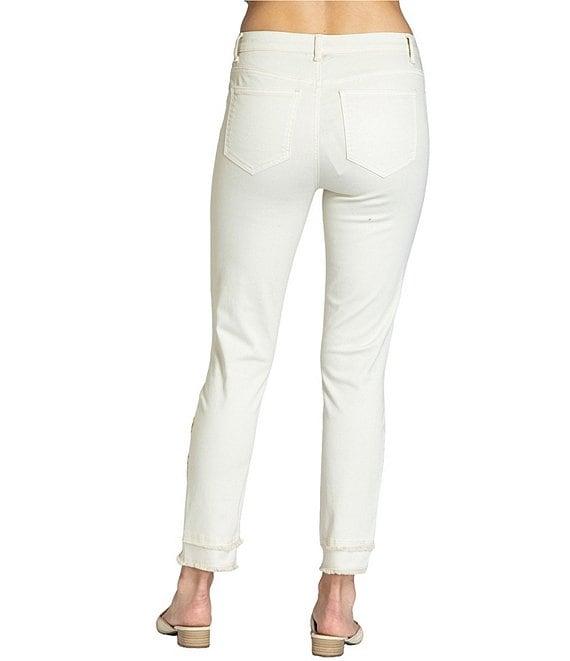 APNY Stretch Twill Skinny Ankle Tulip Frayed Hem Jeans Product Image