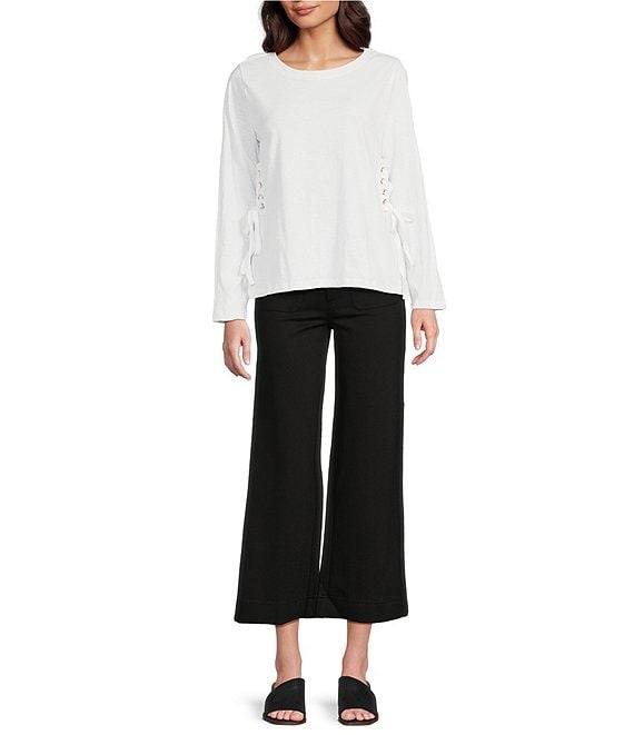 APNY Ponte High Rise Wide Leg Cropped Pants Product Image