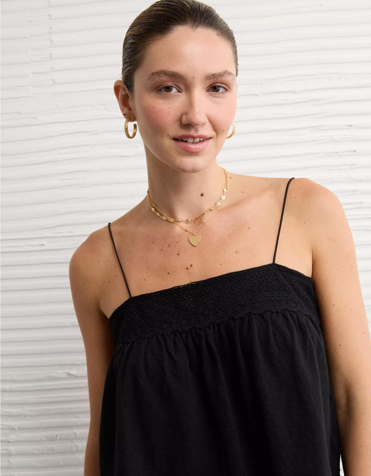 AE Sunchaser Knit Lace Trim Cami Product Image