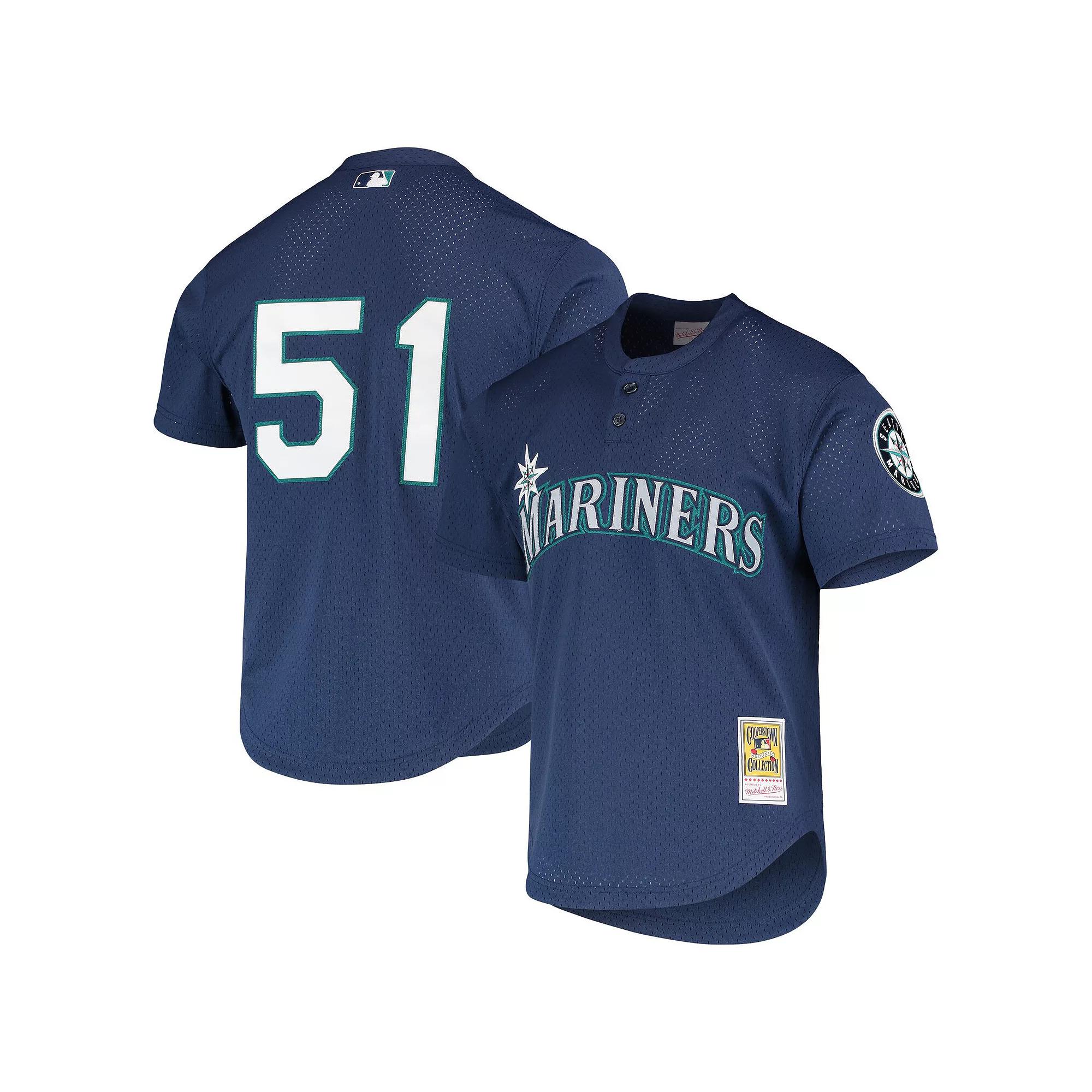 Men's Mitchell & Ness Ichiro Suzuki Royal Seattle Mariners Cooperstown Collection Mesh Batting Practice Jersey, Size: Large, Blue Product Image