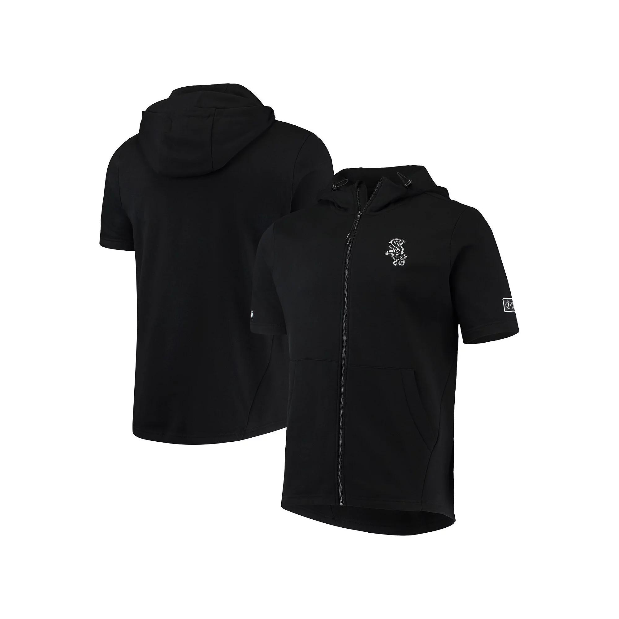 Men's Levelwear Black Chicago White Sox Recruit Short Sleeve Full-Zip Hoodie Jacket,  Product Image