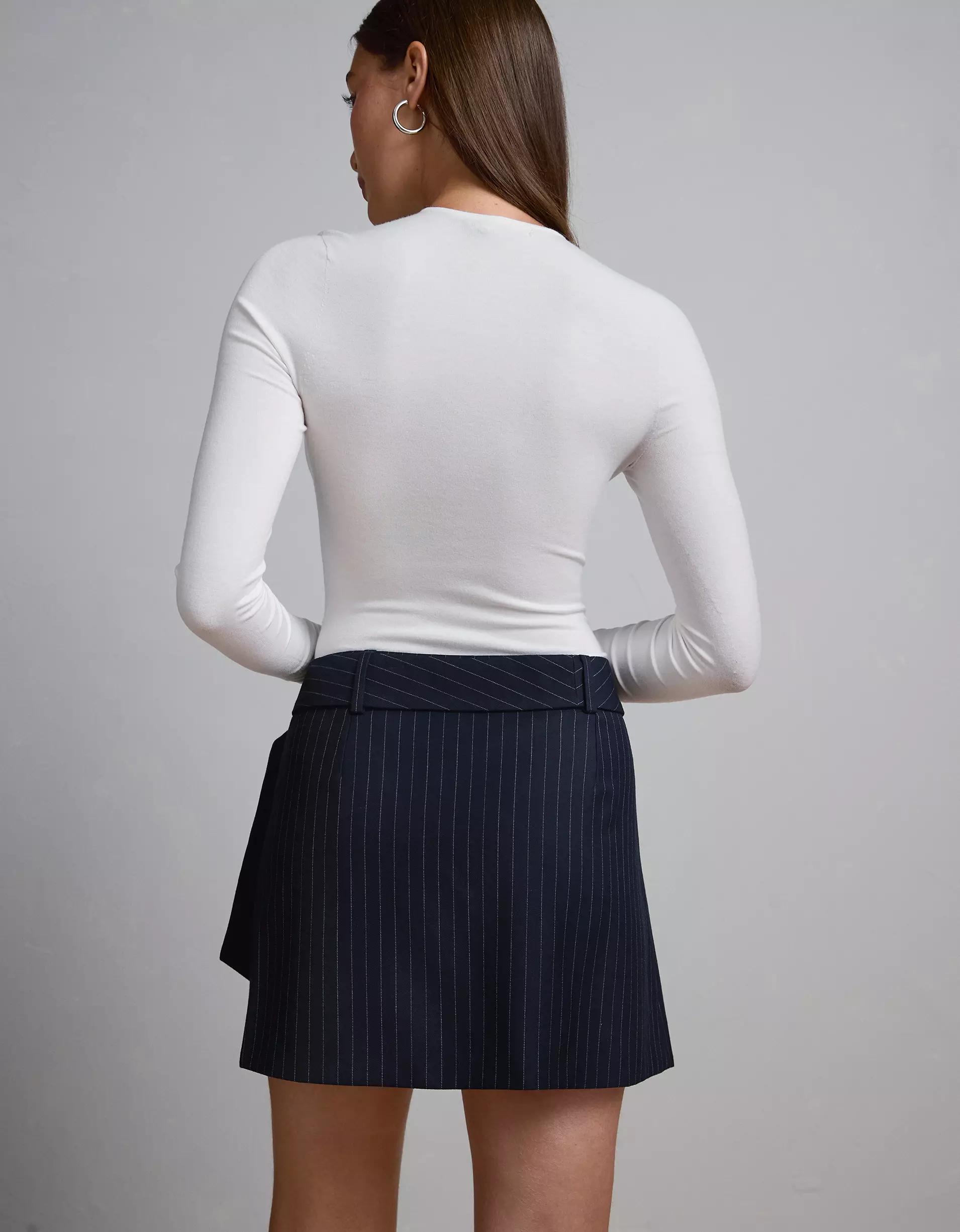 AE77 Premium Belted Wrap Mini Skirt Product Image