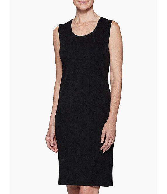 Ming Wang Sleeveless Scoop Neck Side Slit Tank Bodycon Dress Product Image