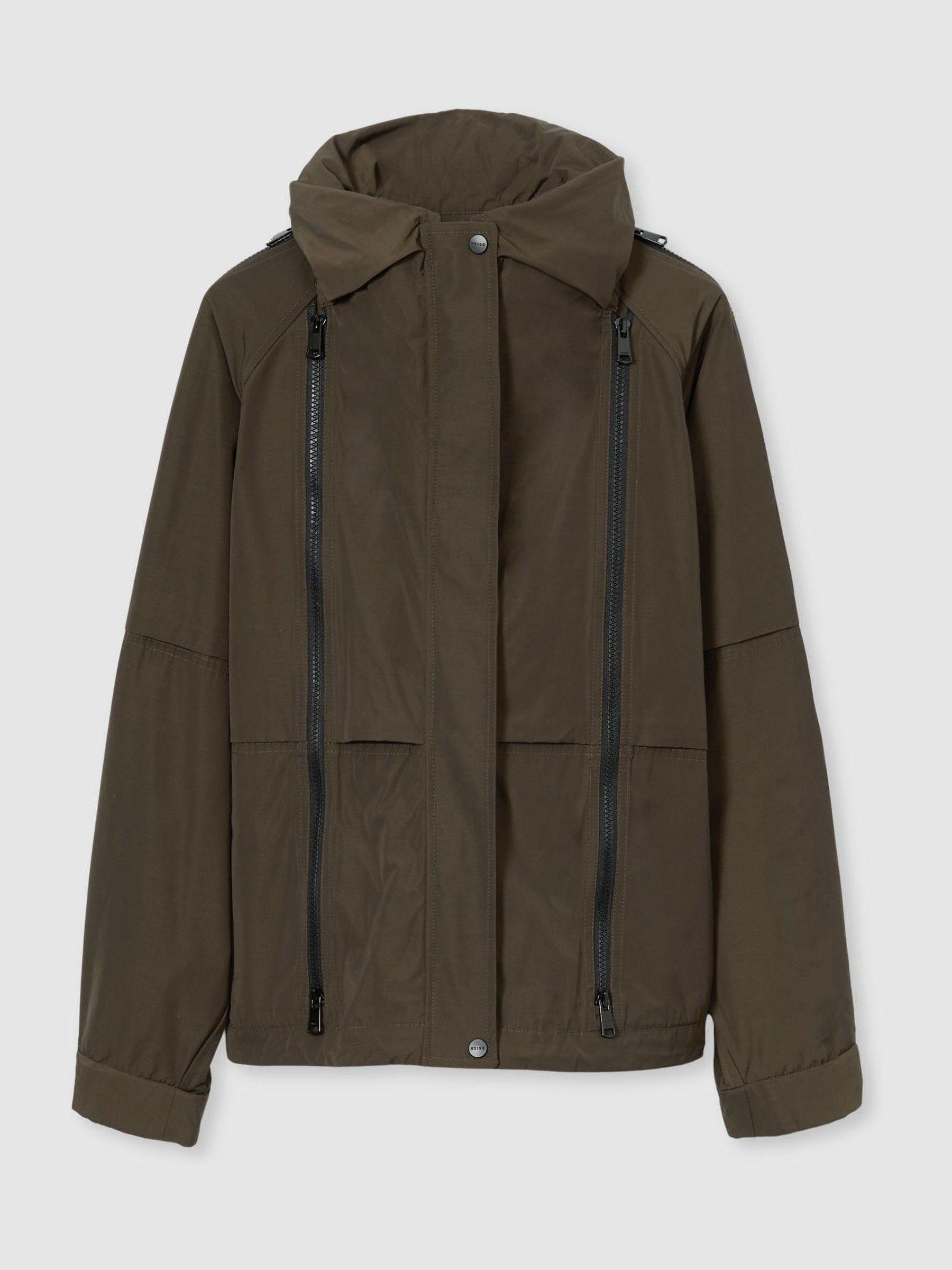 Atelier Zipped-Shell Coat in Khaki Product Image