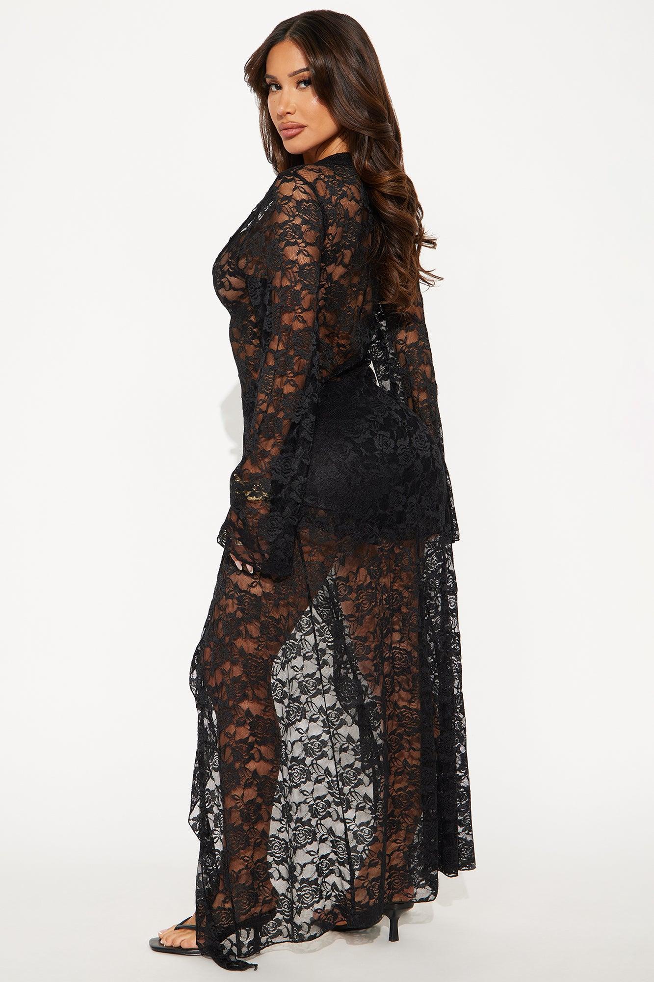 Desert Wanderer Lace Micro Short Set - Black Product Image