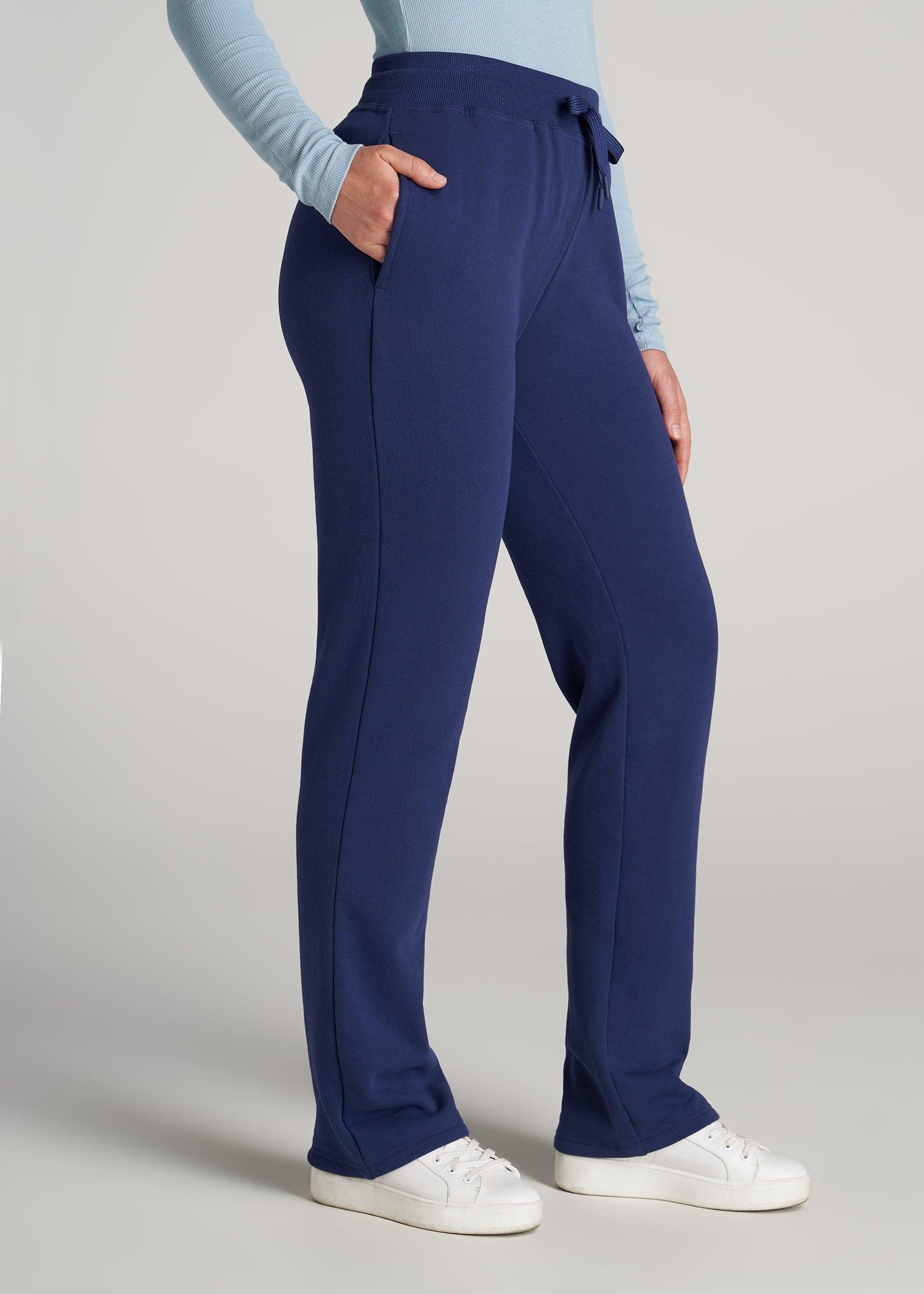 Wearever Fleece Open-Bottom Sweatpants for Tall Women in Midnight Blue Female Product Image