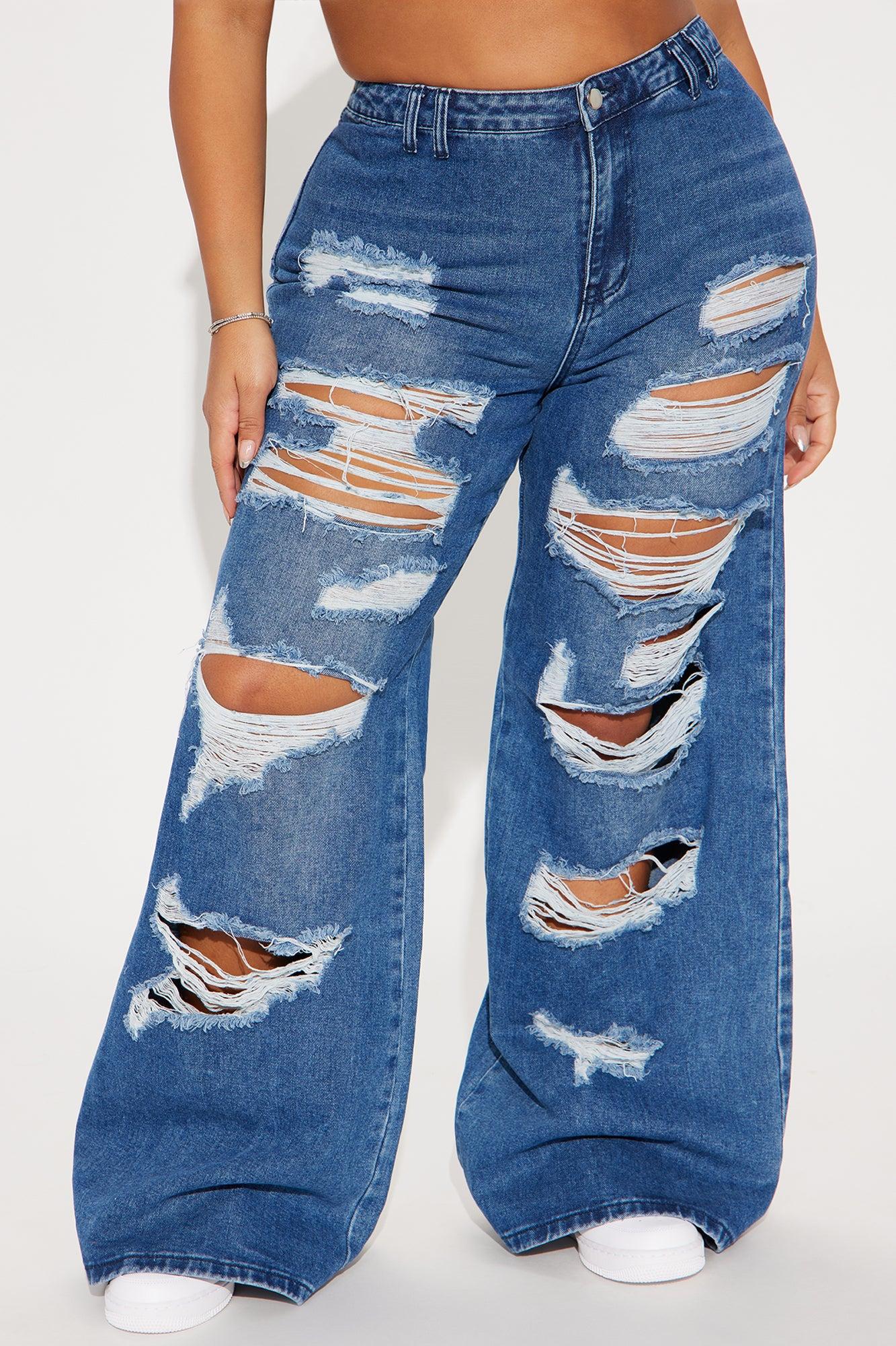Wouldn't Change A Thing Ripped Baggy Jeans - Dark Wash Product Image