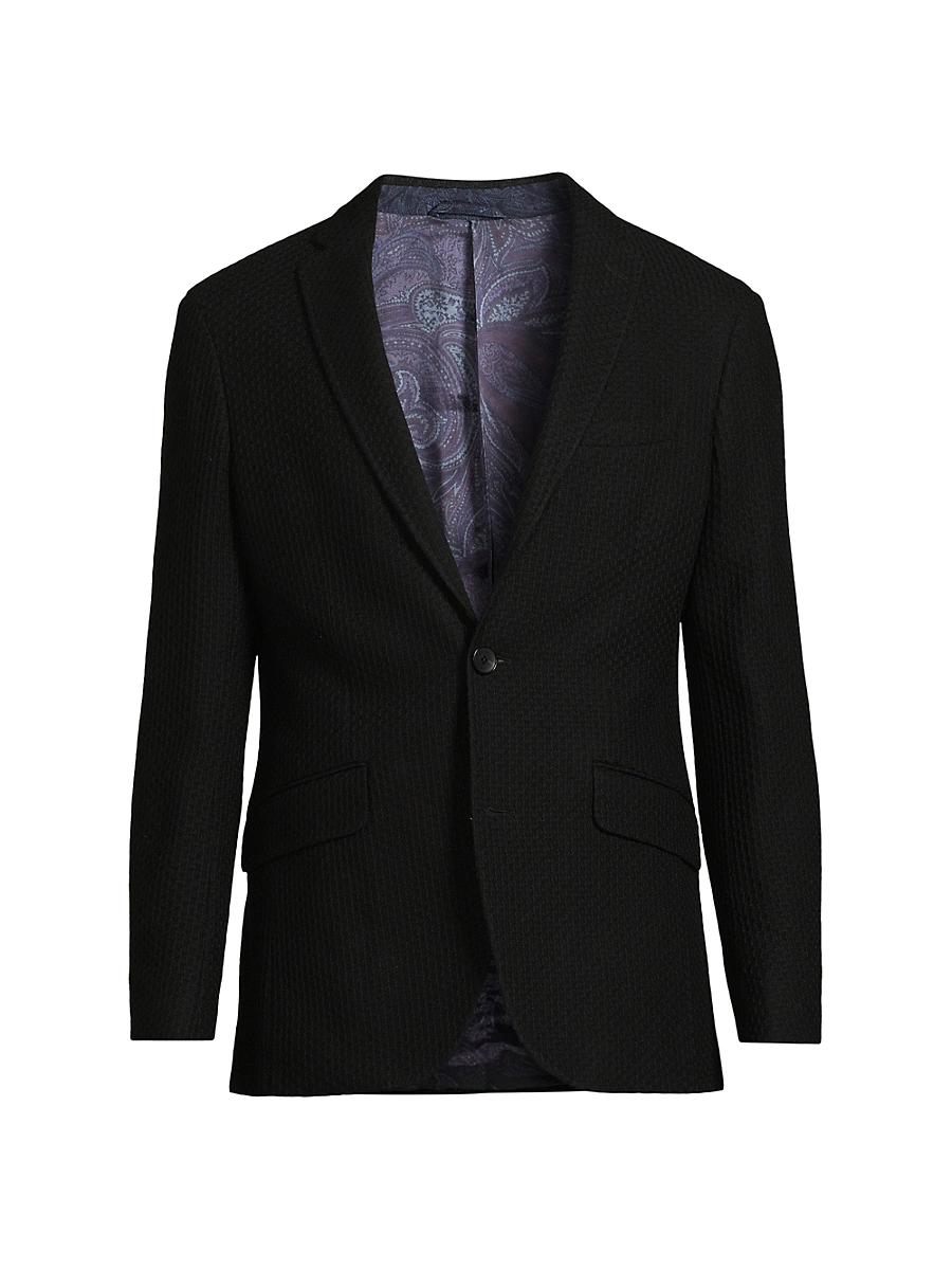 Mens Basic Textured Blazer Product Image