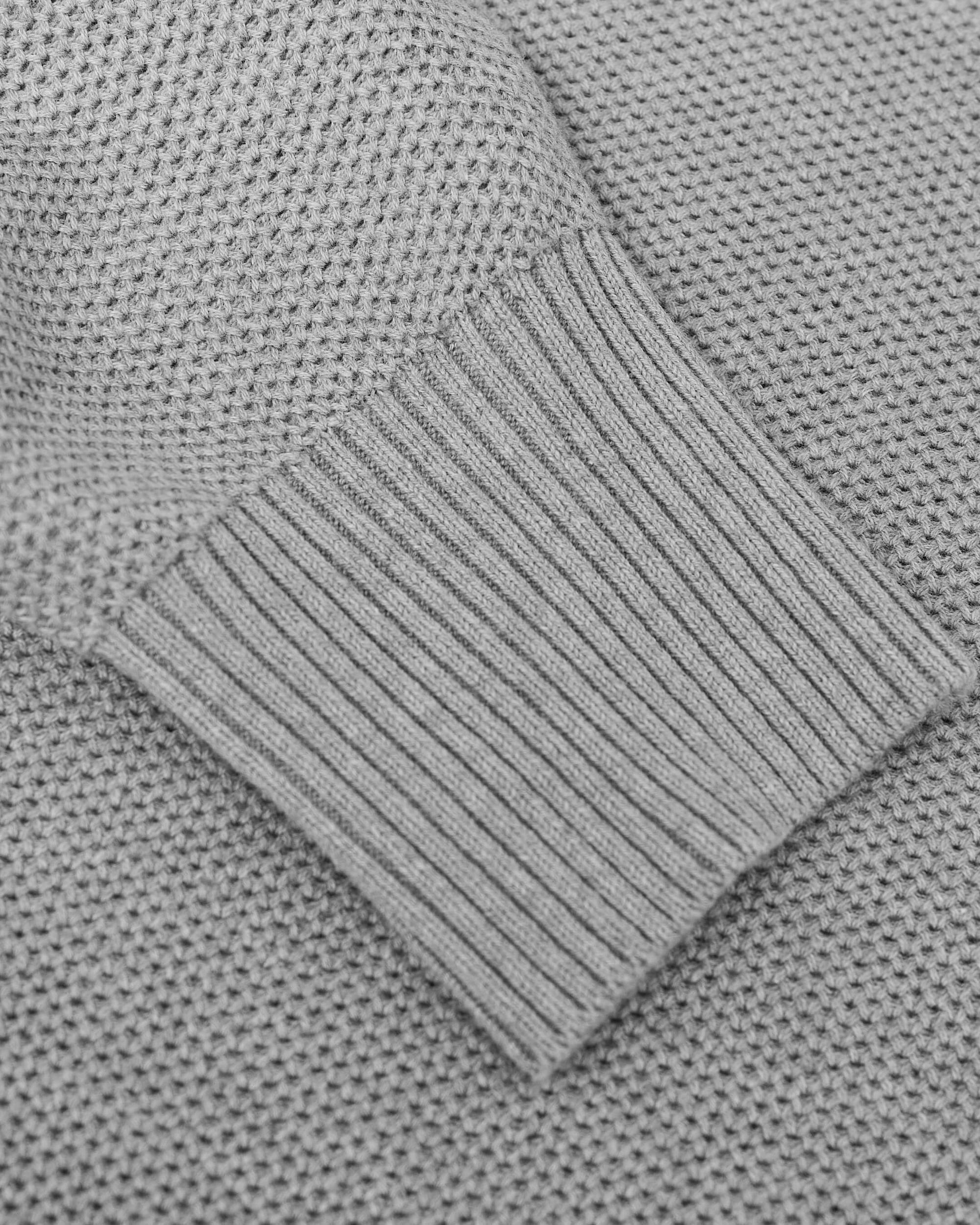 Heather Gray Pique Crew Sweater Product Image
