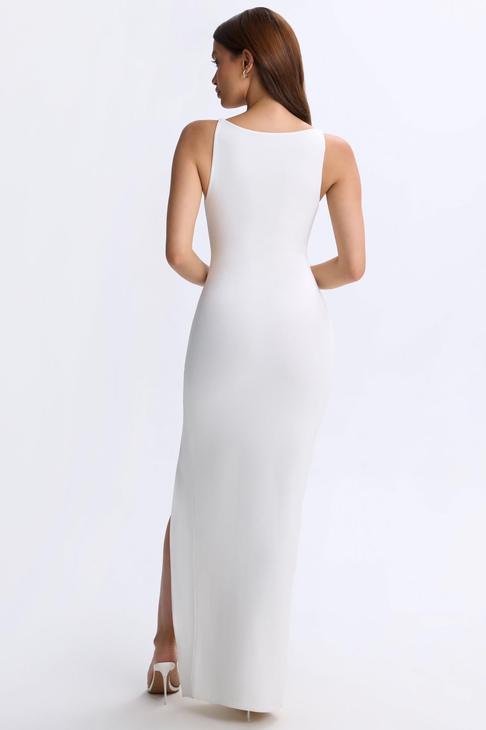 Plunge Cut-Out Maxi Dress in White Female Product Image