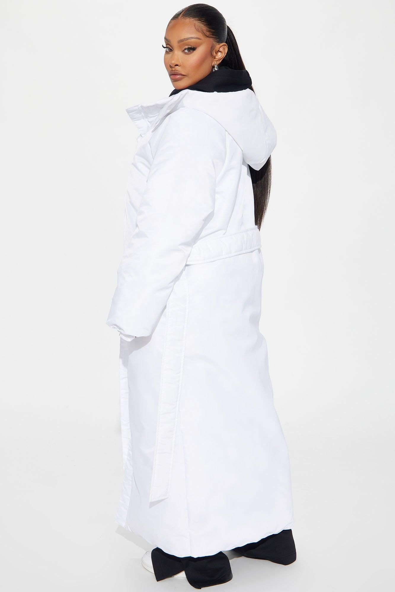 Got It On Her Own Puffer Trench - White Product Image