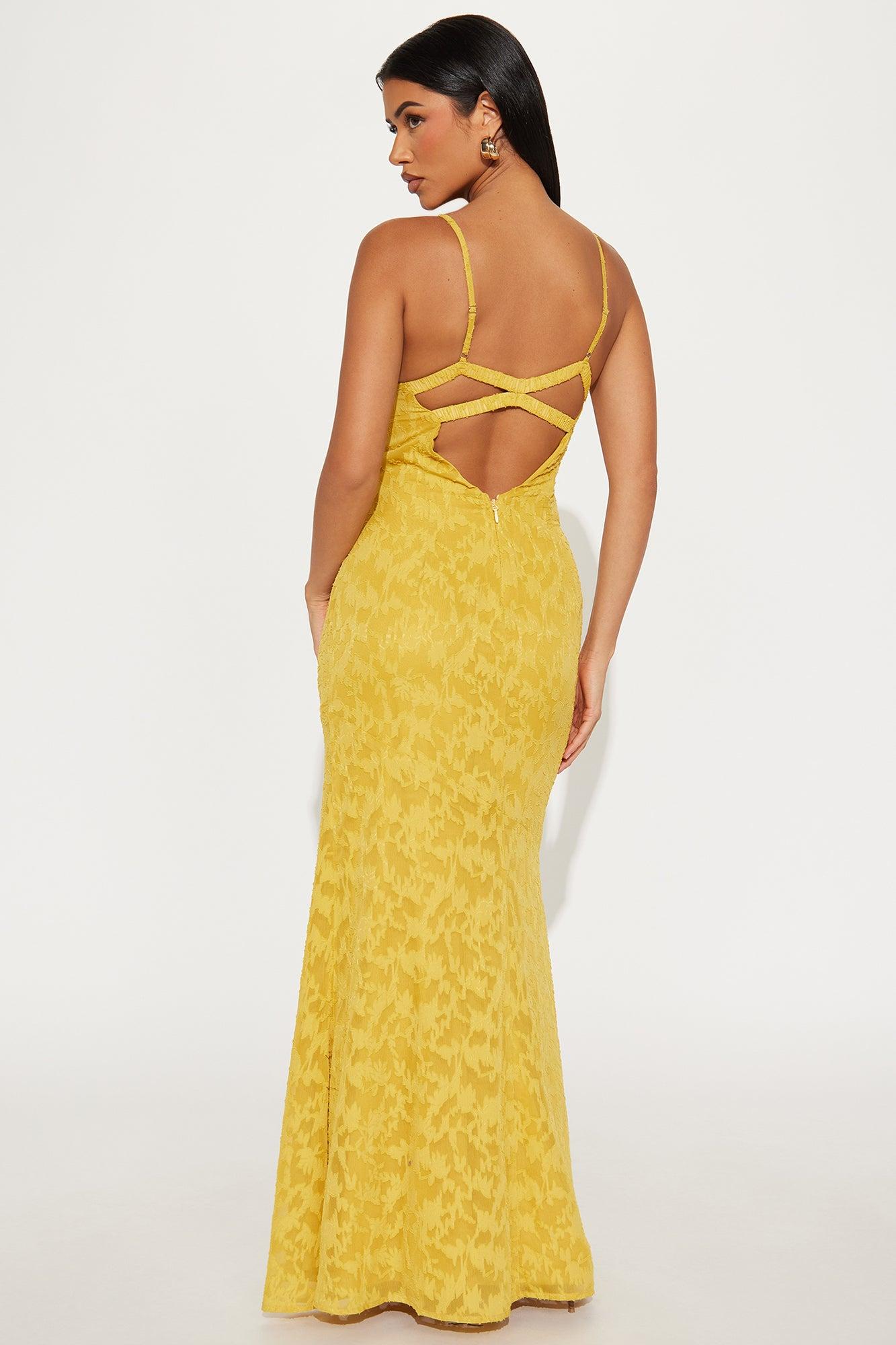 Oh So Sweet Chiffon Maxi Dress - Yellow Product Image
