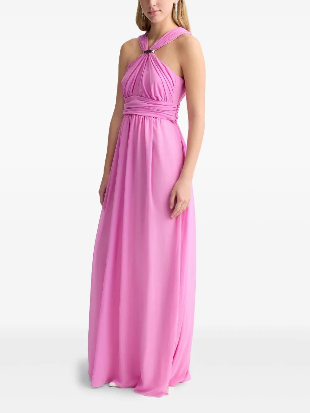 draped-detail evening dress Product Image