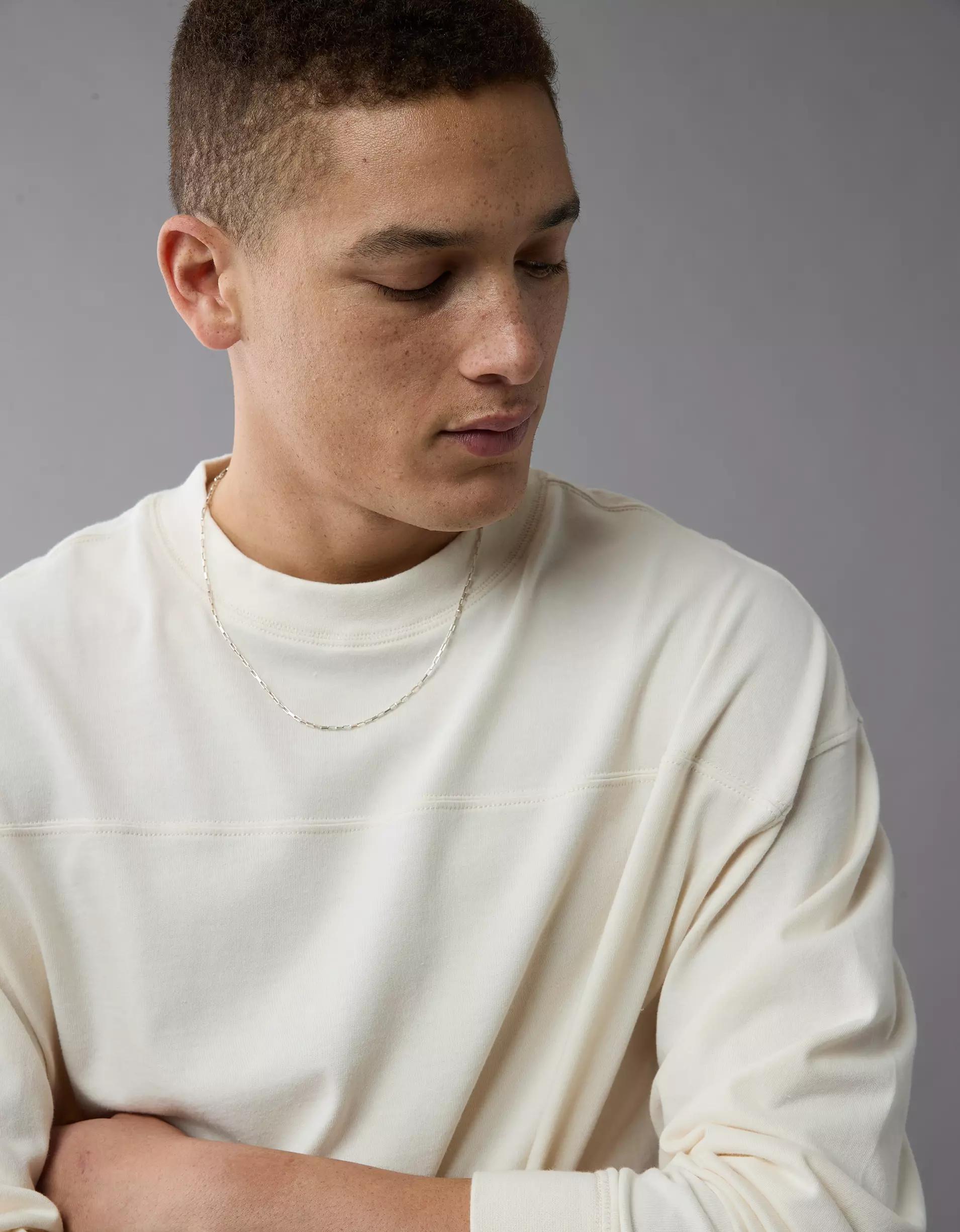 AE Long-Sleeve Boxy Sueded Jersey T-Shirt Product Image