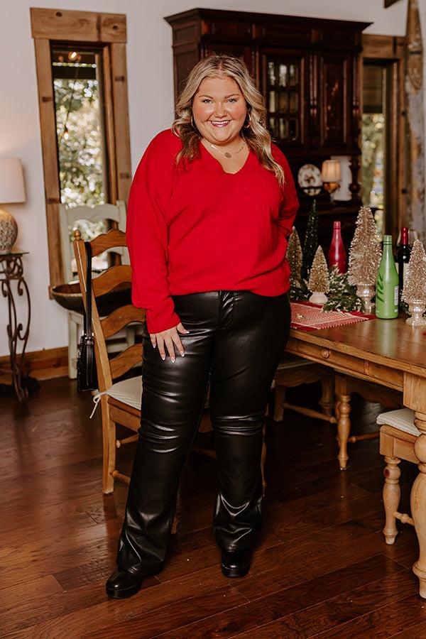 Coy Smile Knit Sweater Top Curves Product Image