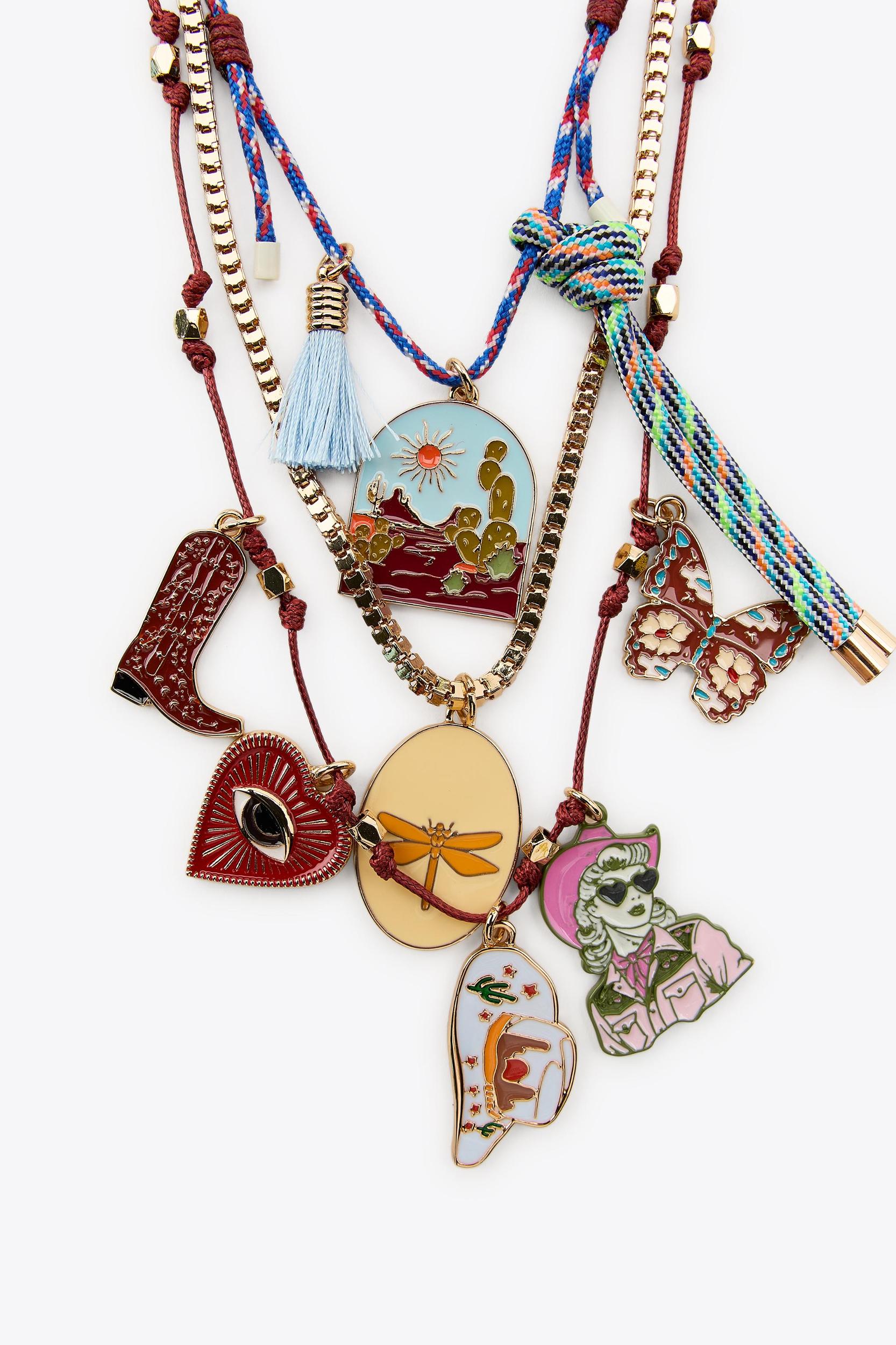 3-PACK CORD CHAIN MEDALLION NECKLACES Product Image