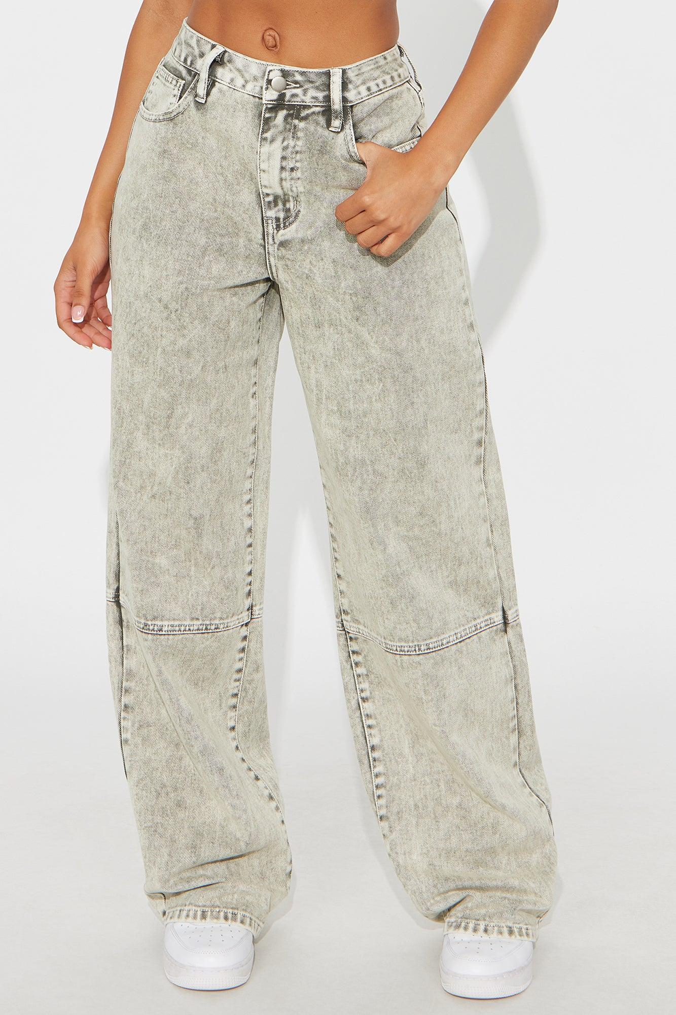 Zoraya Wide Leg Jeans - Acid Wash Grey Female Product Image