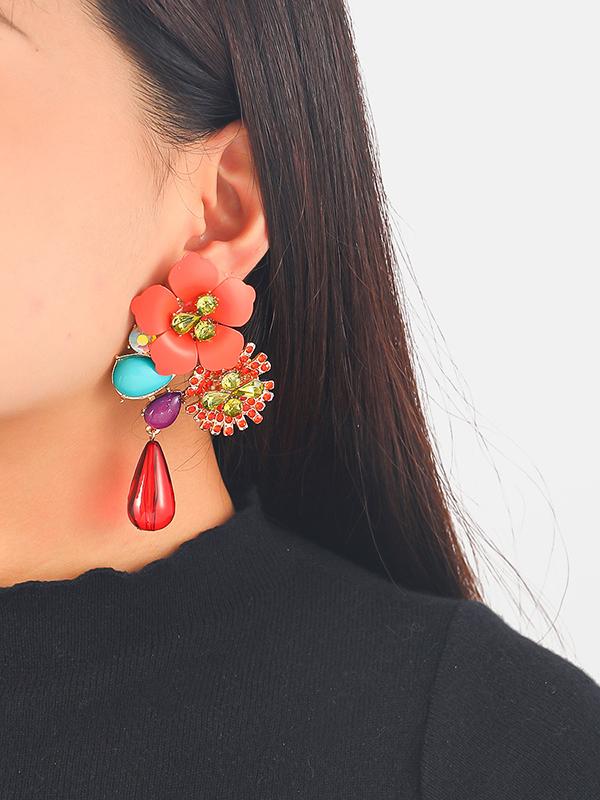 Flower Shape Drop Earrings Product Image