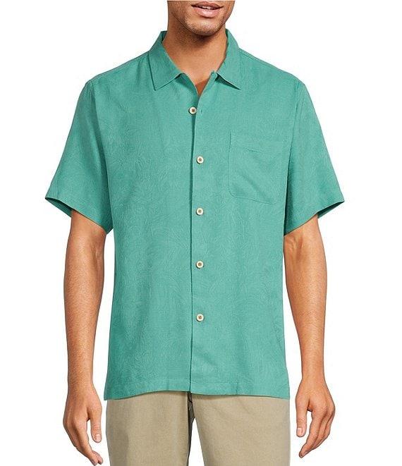 Tommy Bahama Solid Tropic Isle Short Sleeve Camp Collar Woven Shirt Product Image