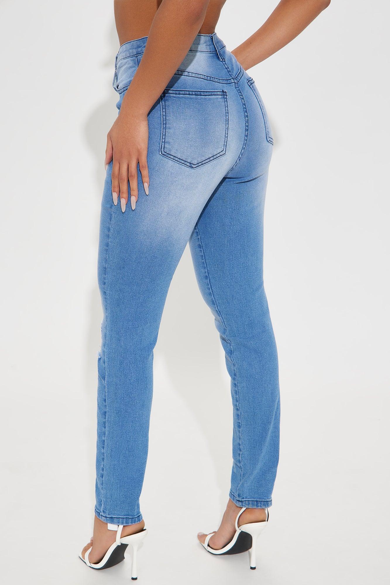 Call It Love Stretch Ripped Skinny Jeans - Medium Wash Product Image