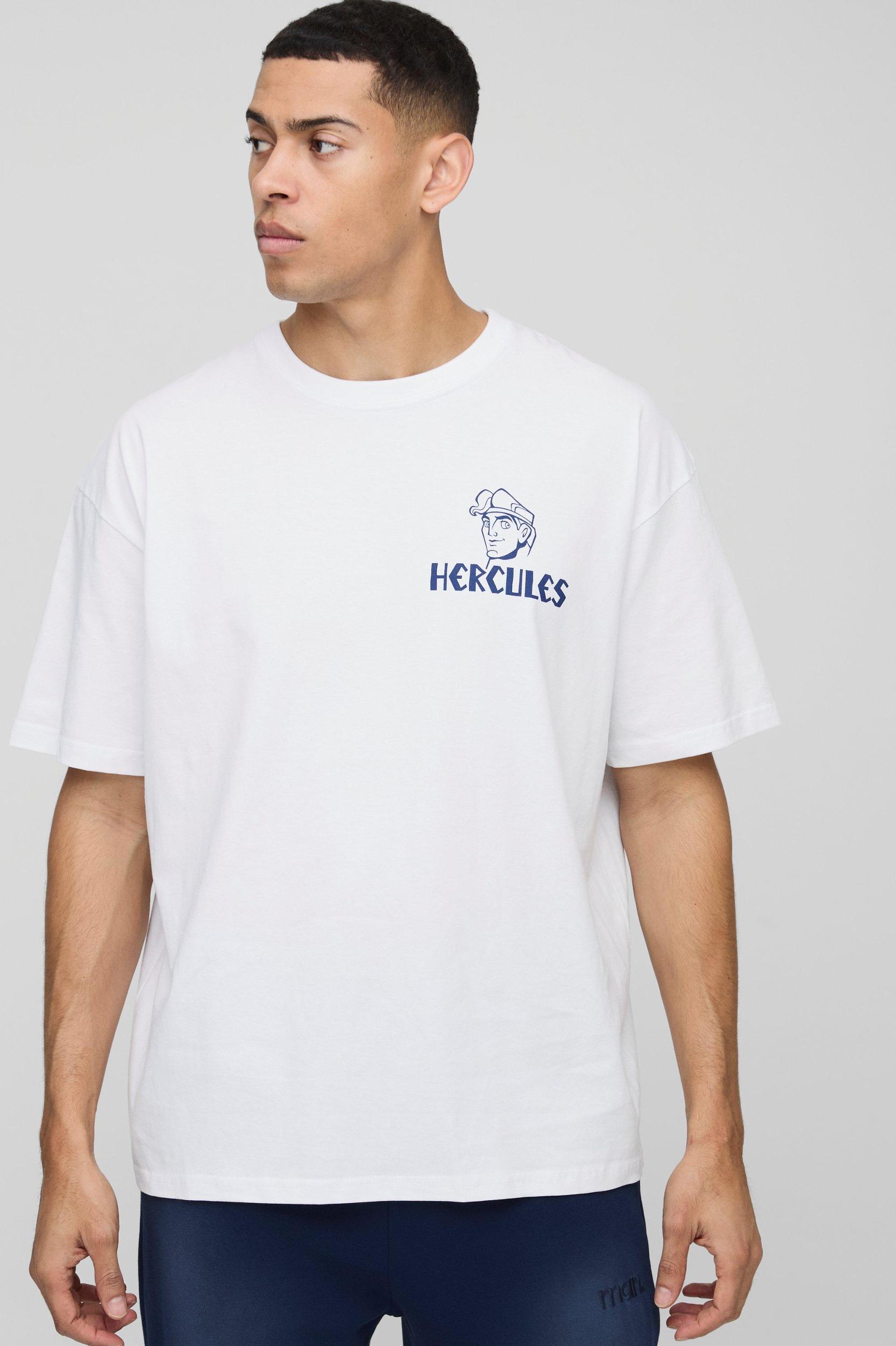 Oversized Disney Hercules License T-Shirt | boohooMAN USA Product Image