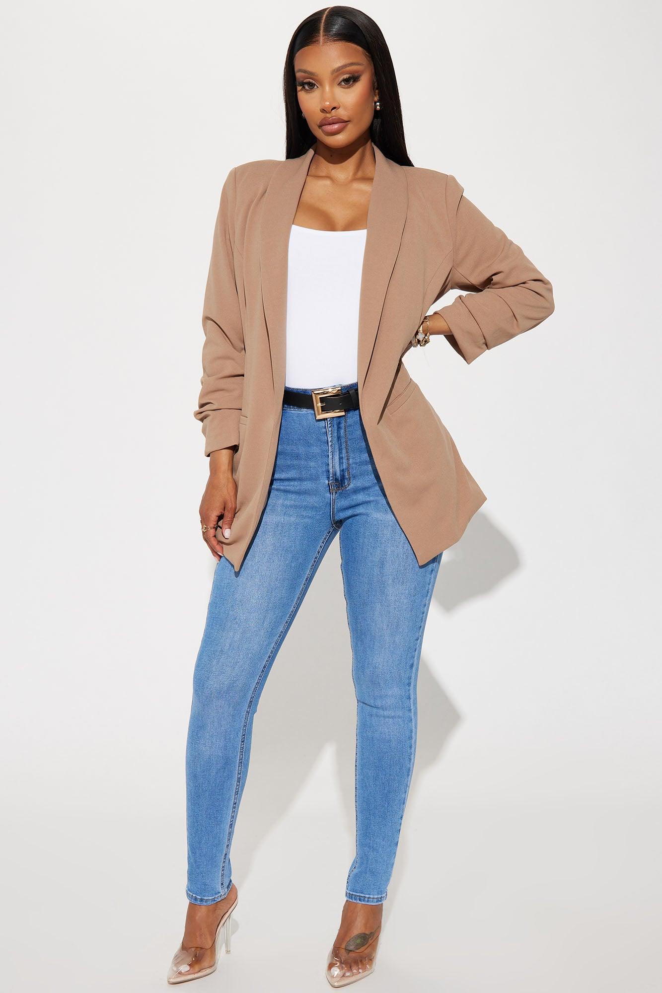 The Celine Blazer - Taupe Product Image